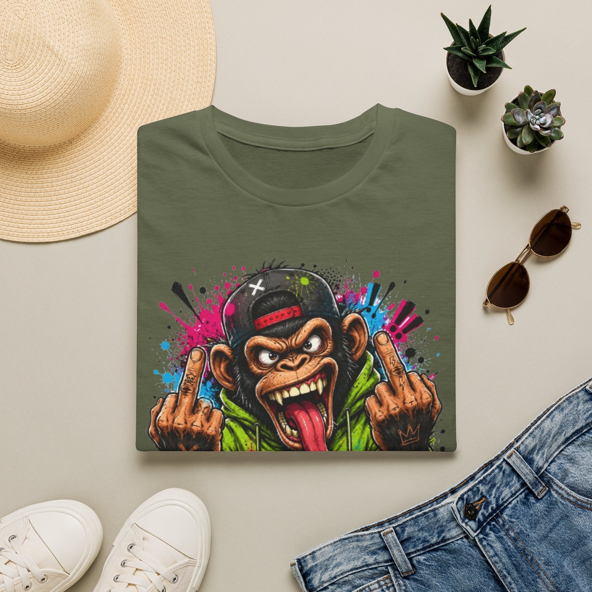 T-Shirt — 'Zero Chill' Angry Monkey Graphic Tee