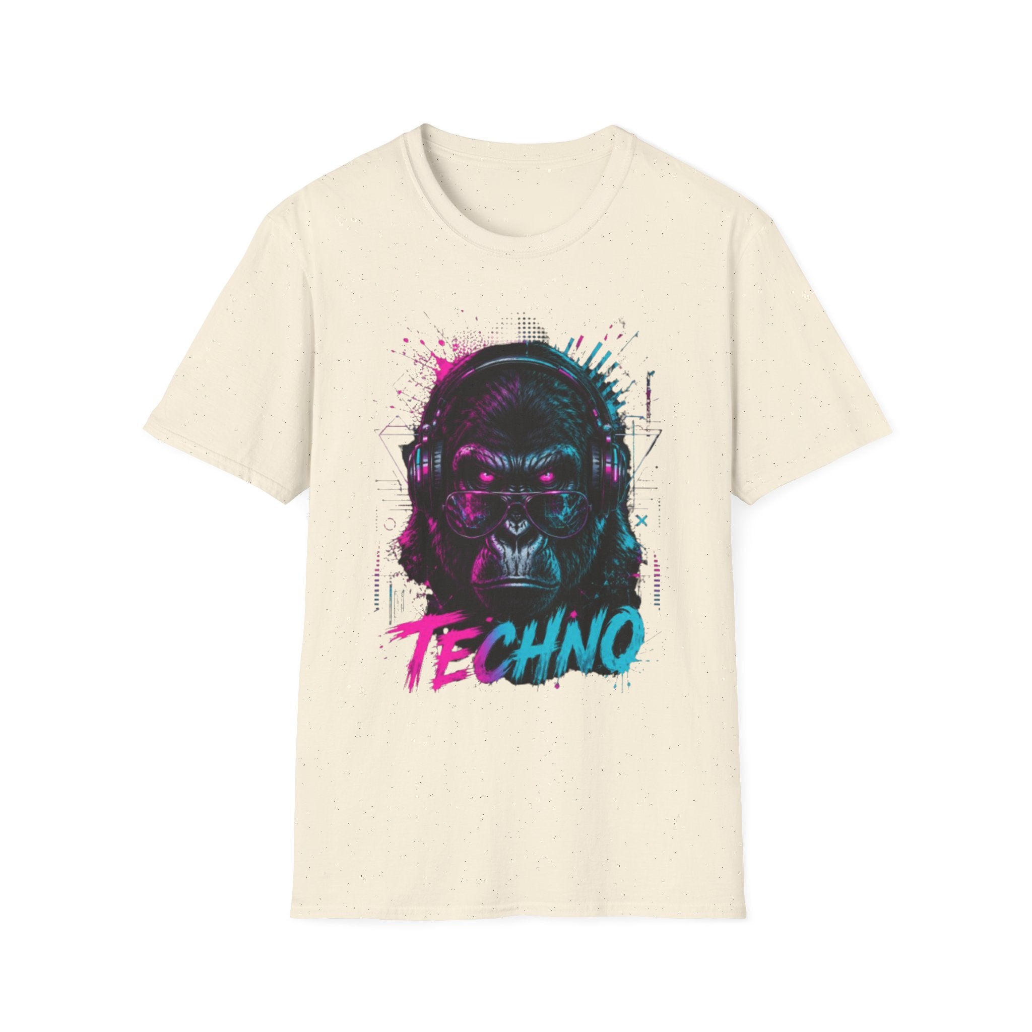 Techno Gorilla T‑Shirt — Neon DJ Ape Graphic Tee