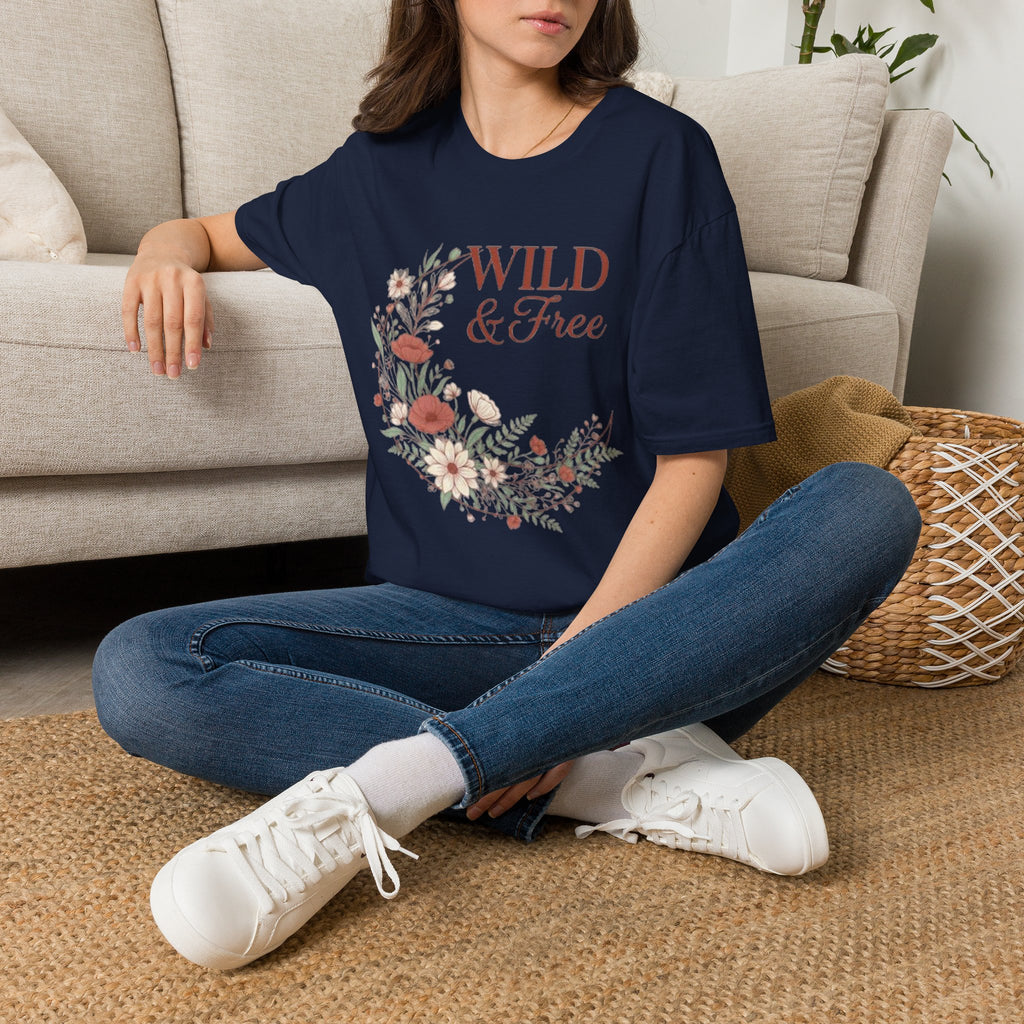 Minimal Floral Chest Tee — 'Be Kind' White T-Shirt