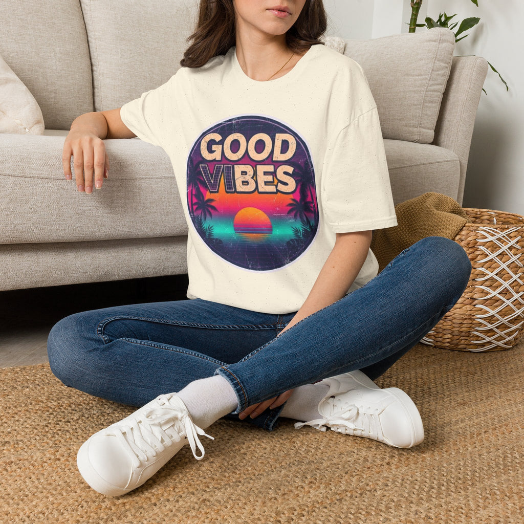 Good Vibes Retro Sunset T‑Shirt