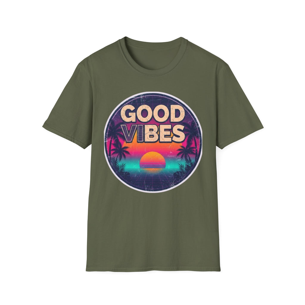 Good Vibes Retro Sunset T‑Shirt