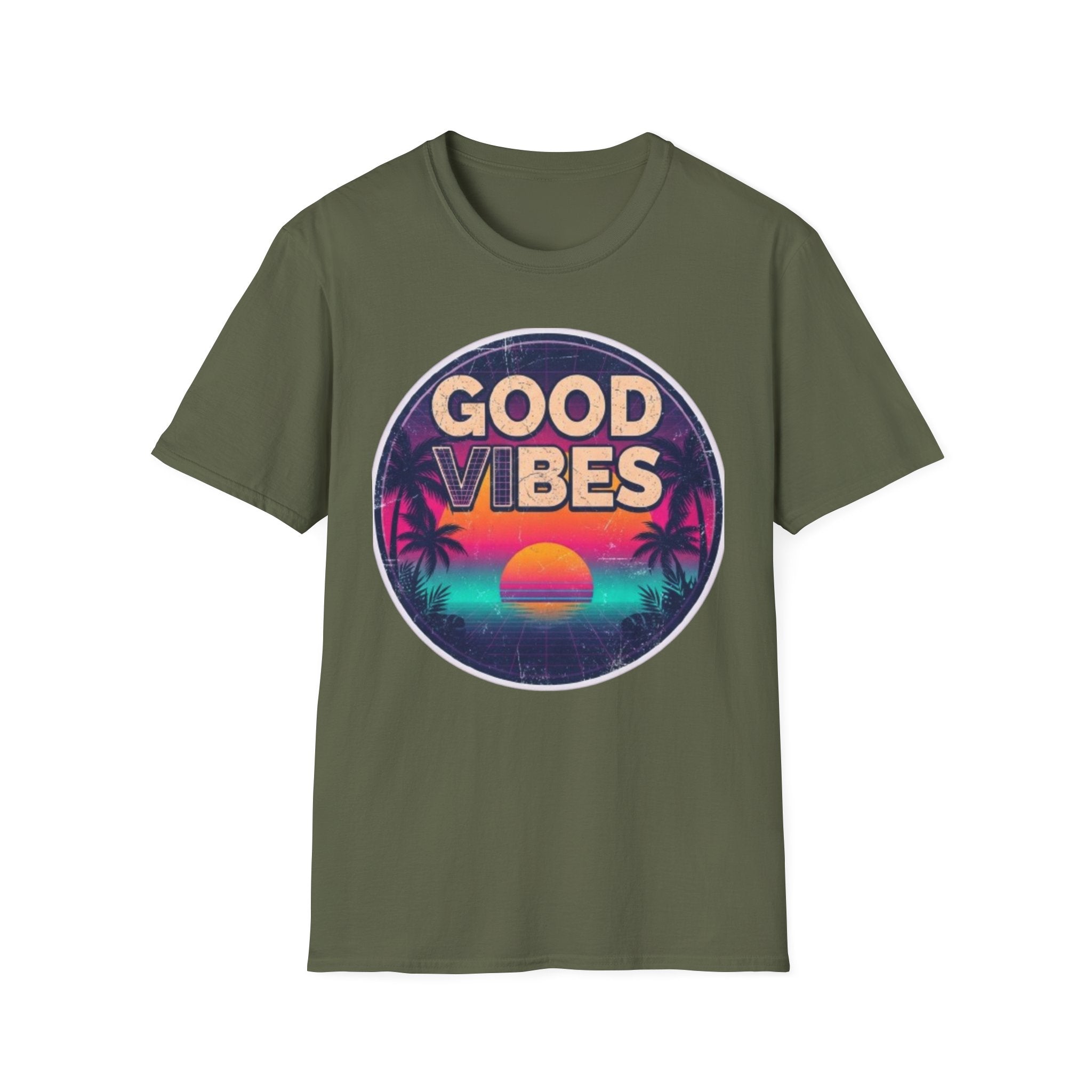 Good Vibes Retro Sunset T‑Shirt