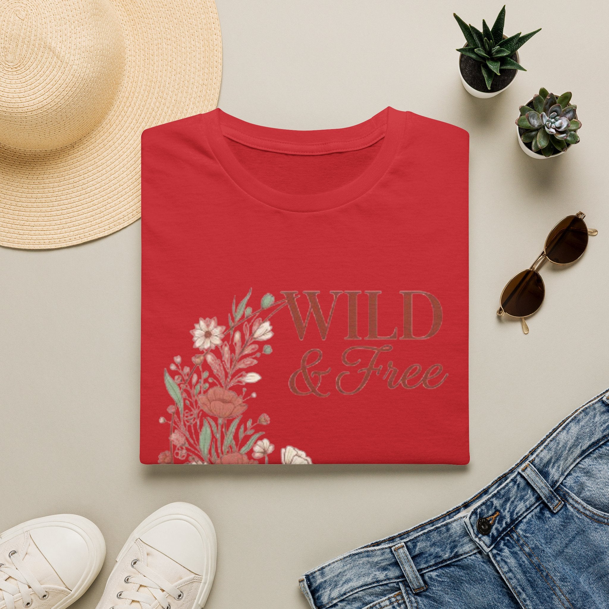 Minimal Floral Chest Tee — 'Be Kind' White T-Shirt