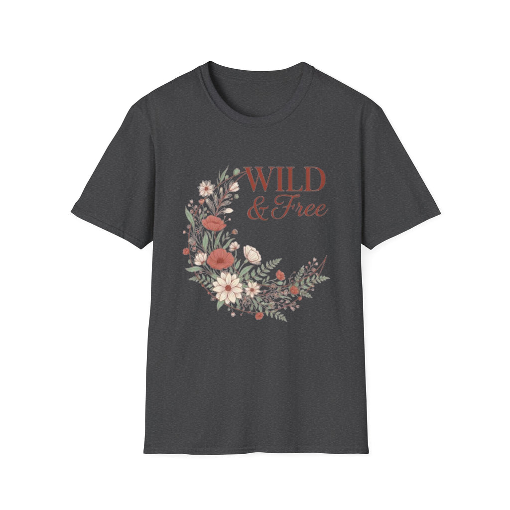 Minimal Floral Chest Tee — 'Be Kind' White T-Shirt