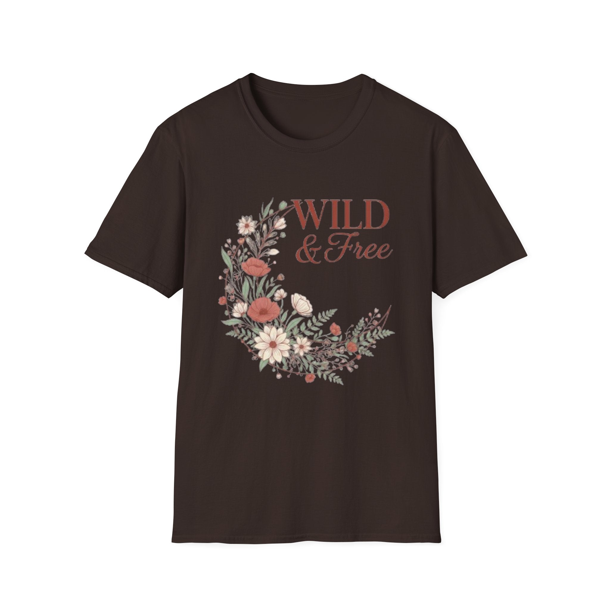 Minimal Floral Chest Tee — 'Be Kind' White T-Shirt