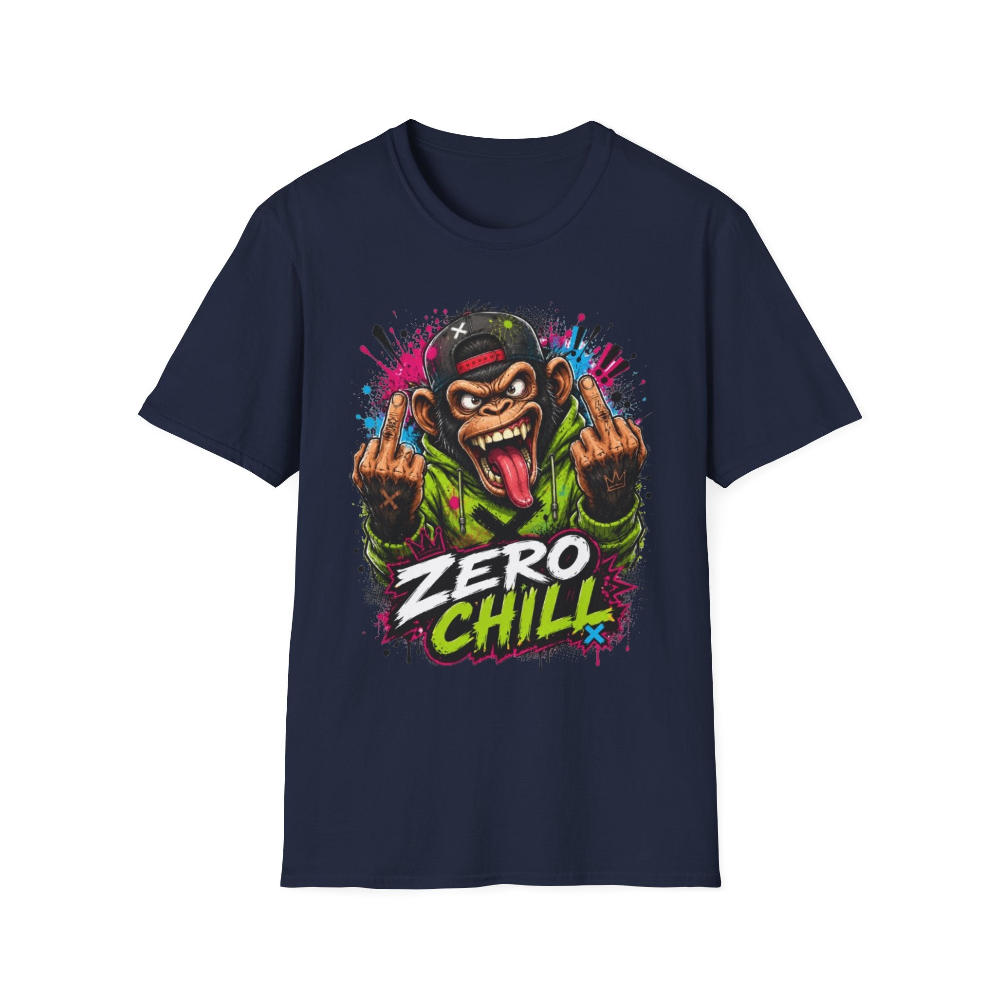 T-Shirt — 'Zero Chill' Angry Monkey Graphic Tee