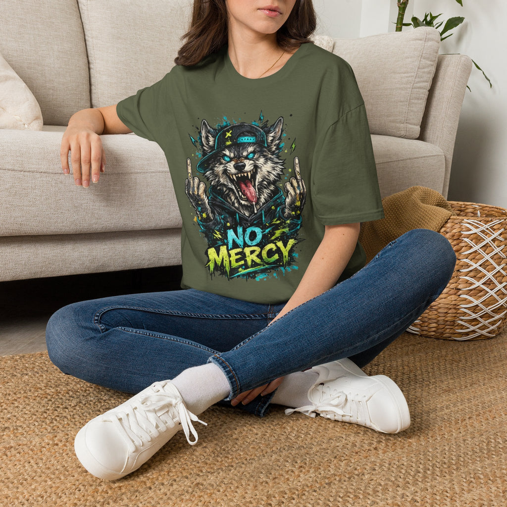Wolf Graphic Tee — 'No Mercy' Streetwear T-Shirt