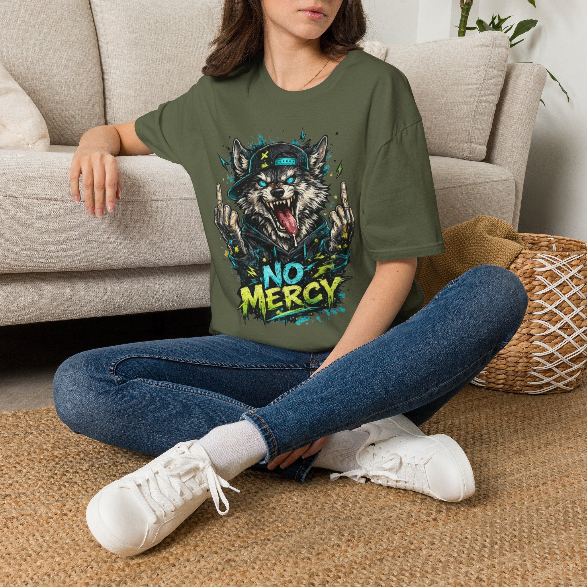 Wolf Graphic Tee — 'No Mercy' Streetwear T-Shirt