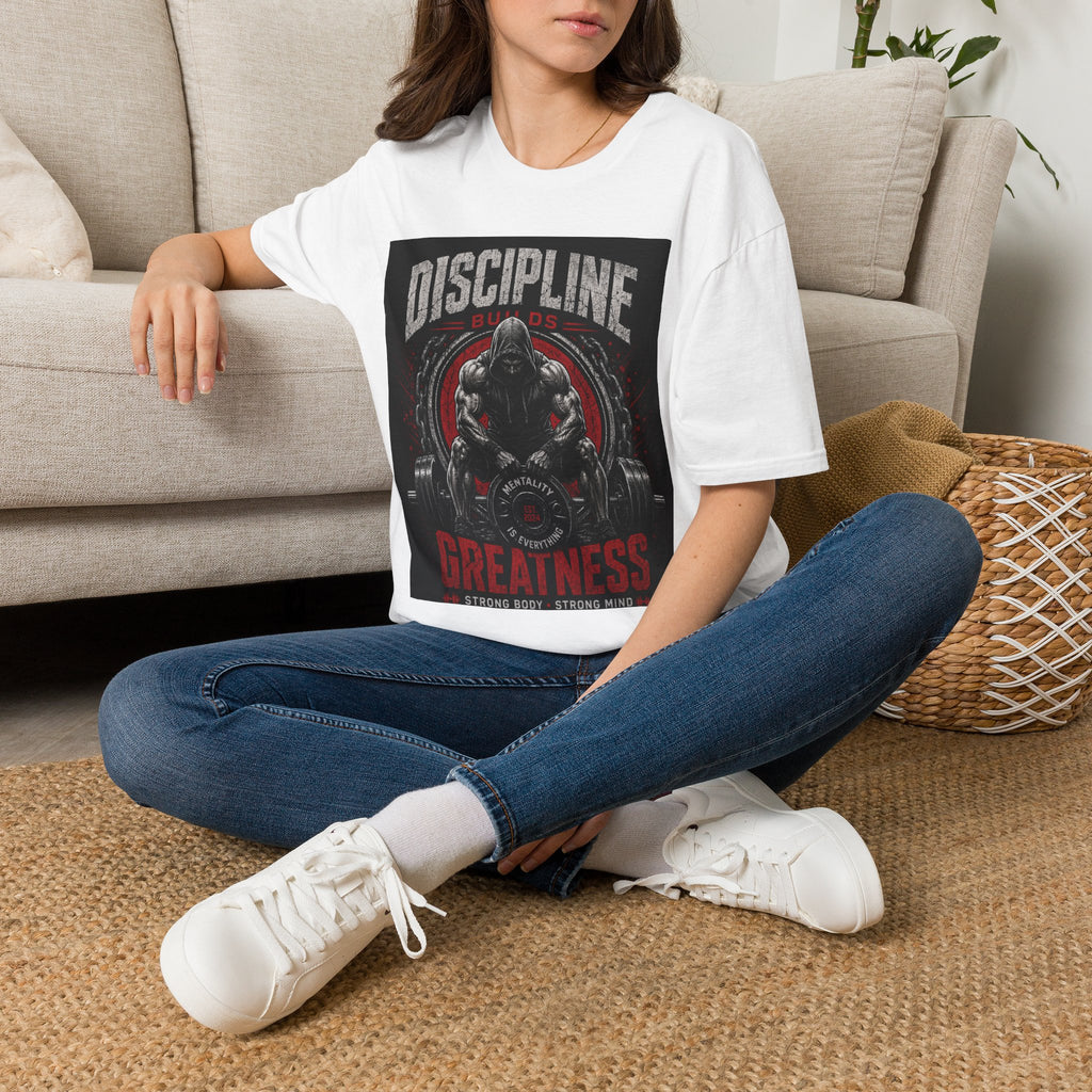 Discipline Builds Greatness T-Shirt — Motivational Gym Workout Tee