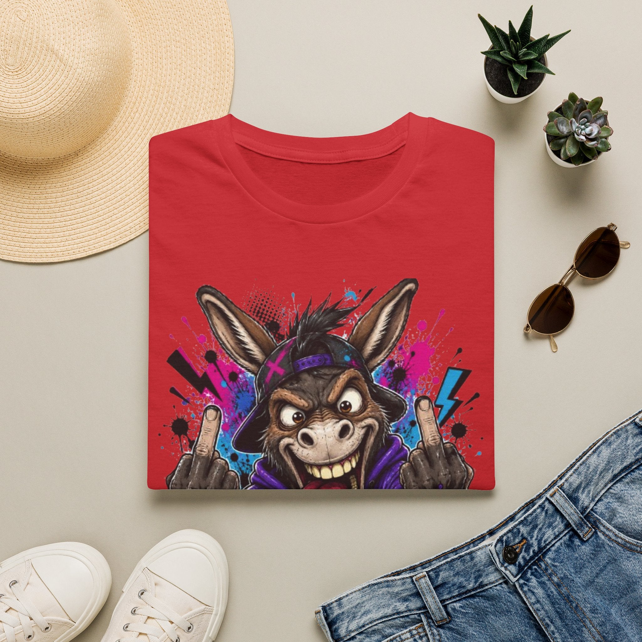 Donkey Mode Graphic T‑Shirt — Funny Donkey Face Streetwear Tee