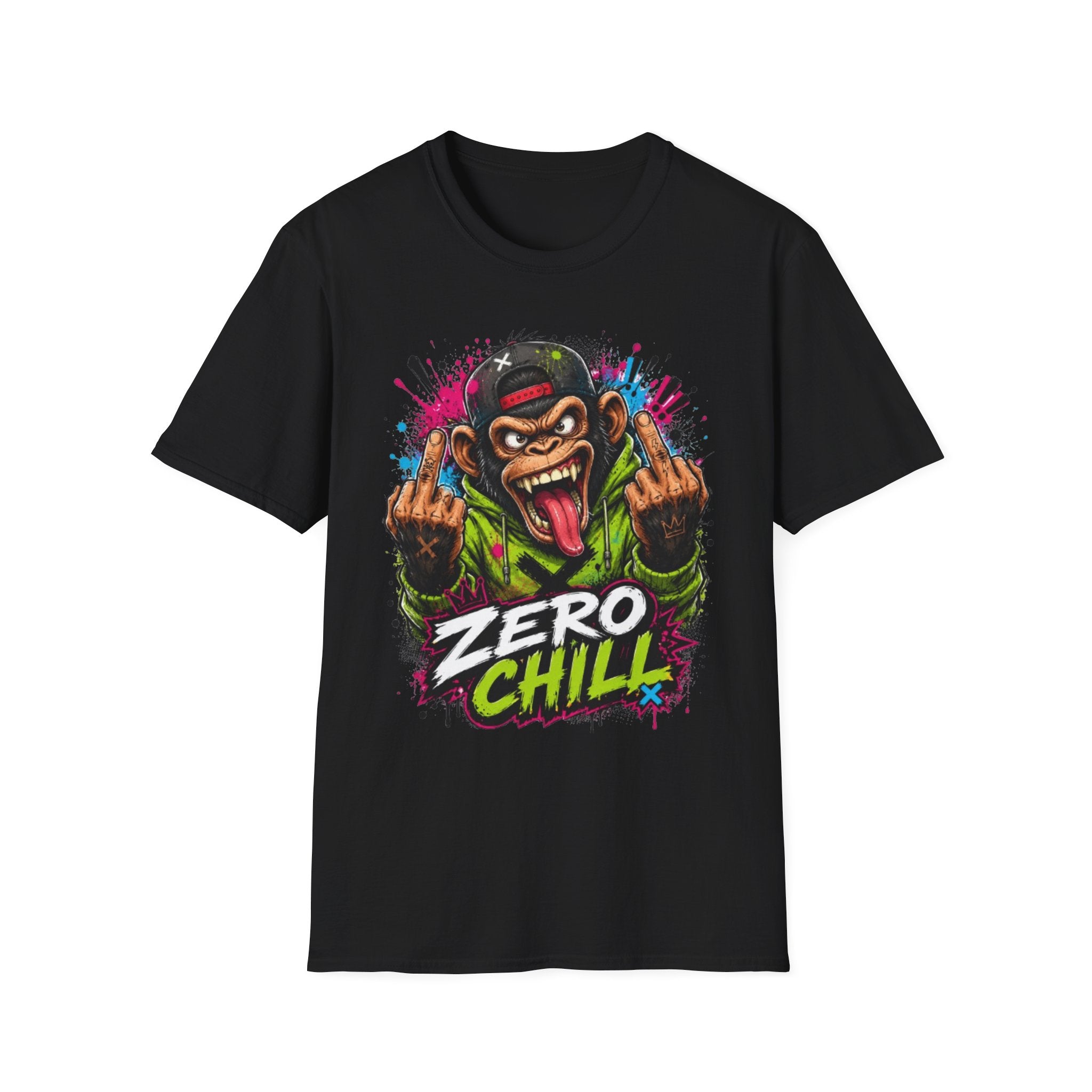 T-Shirt — 'Zero Chill' Angry Monkey Graphic Tee