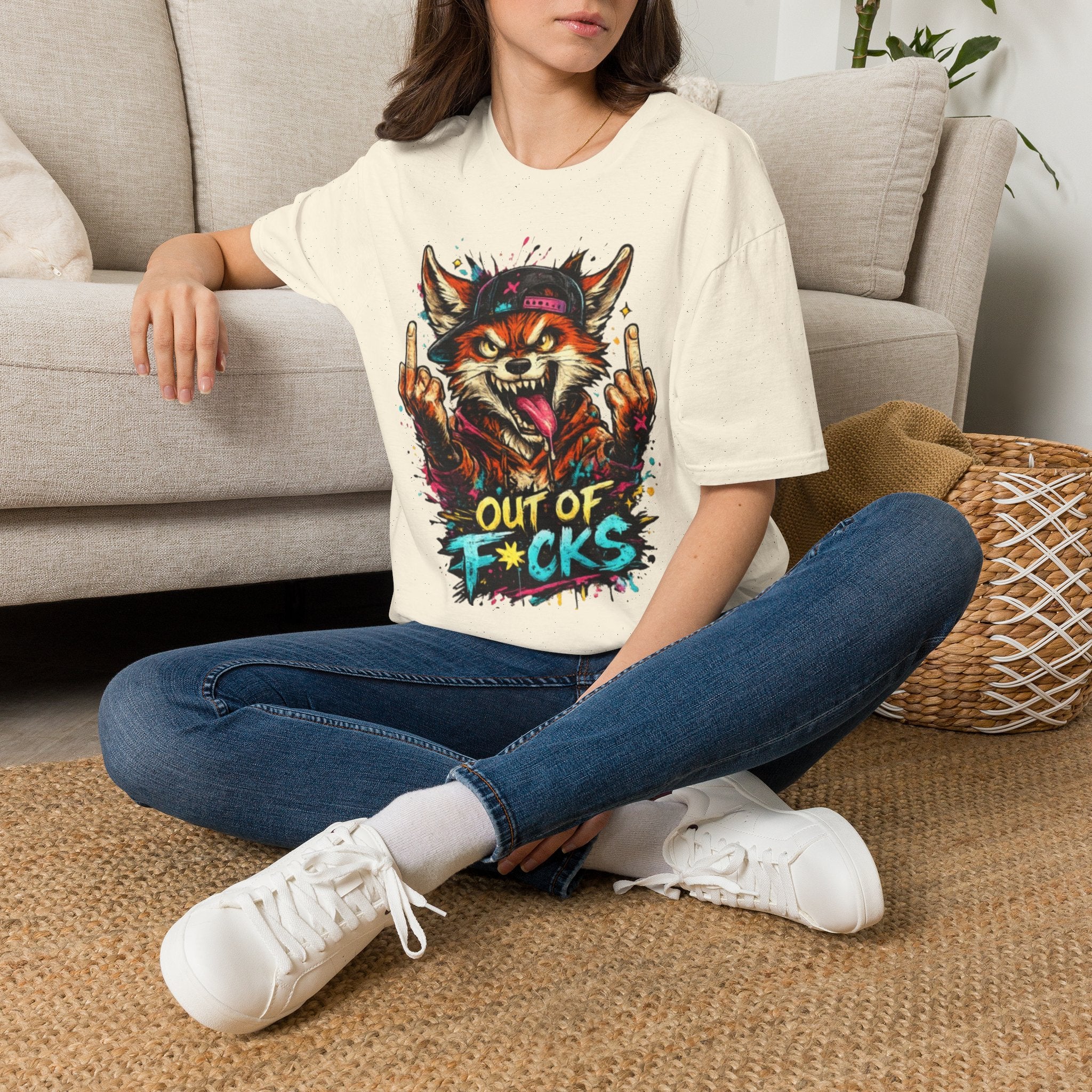 Out of F*cks Fox T-Shirt — Edgy Graphic Streetwear Tee