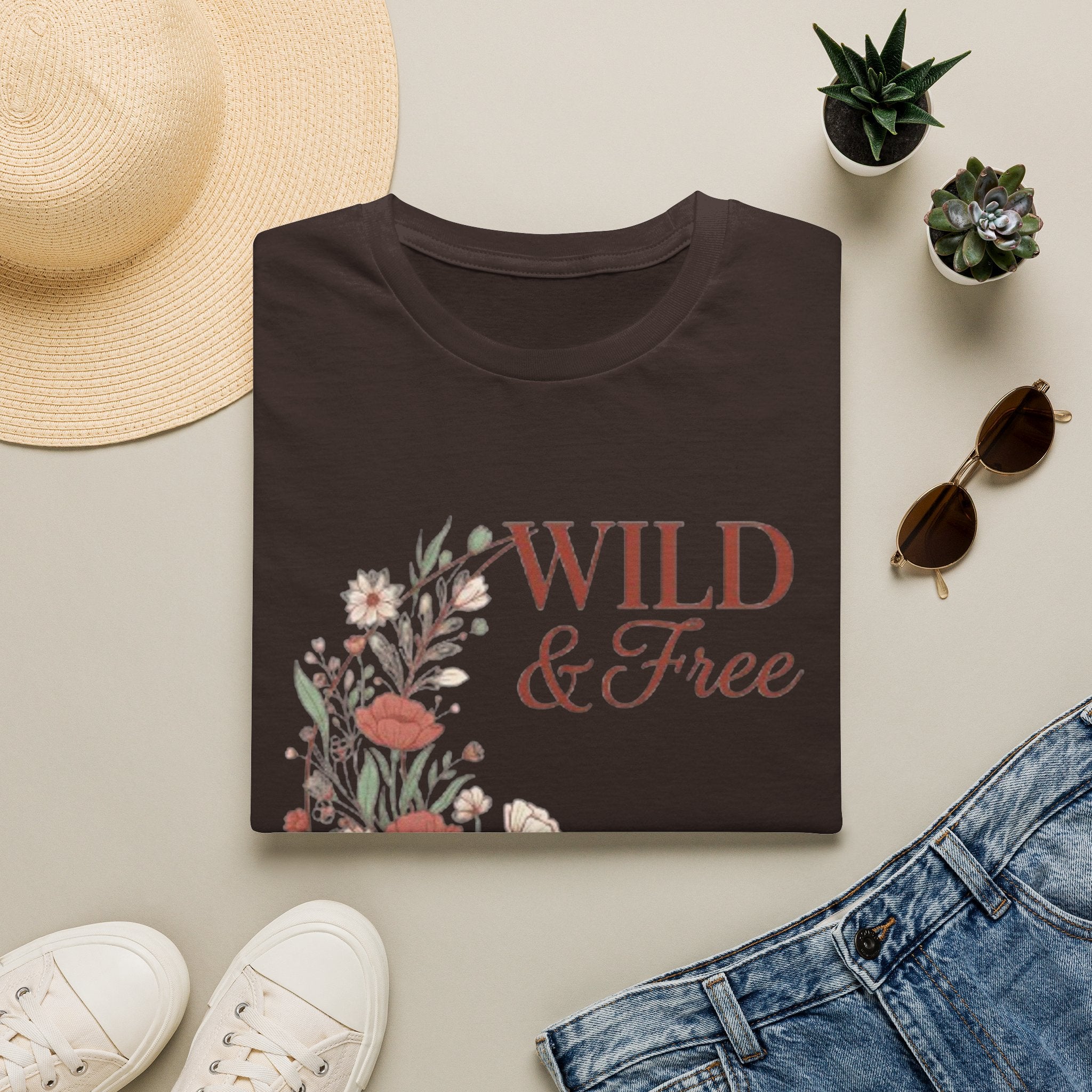 Minimal Floral Chest Tee — 'Be Kind' White T-Shirt