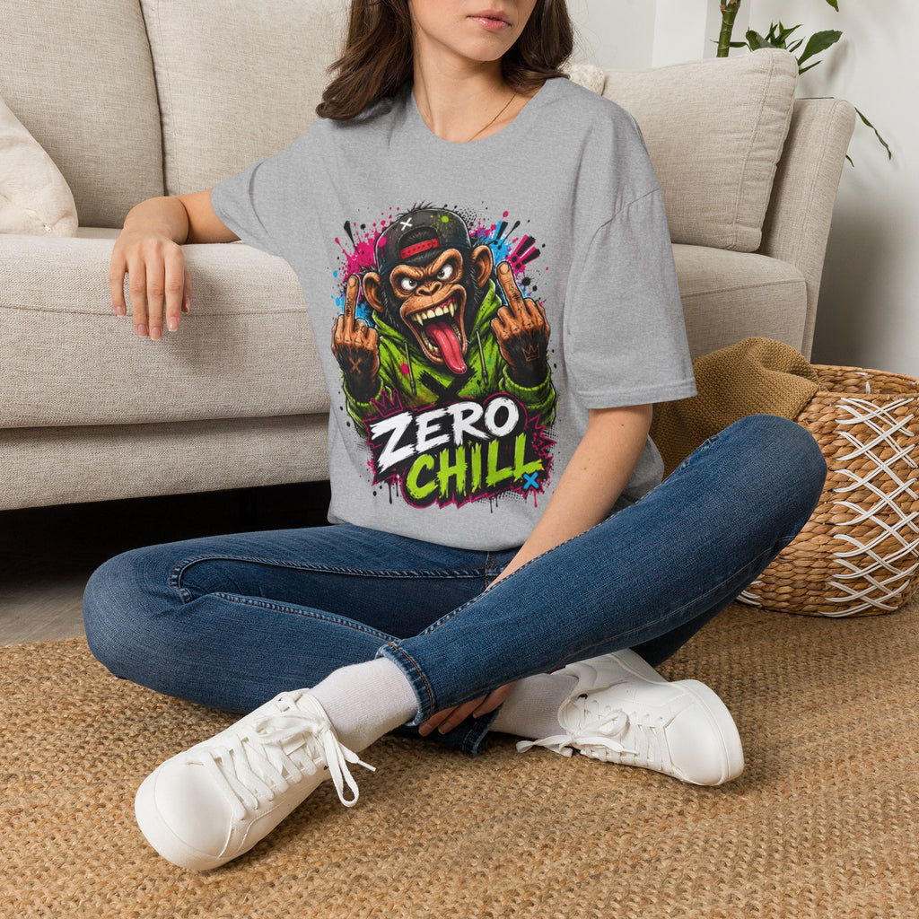 T-Shirt — 'Zero Chill' Angry Monkey Graphic Tee