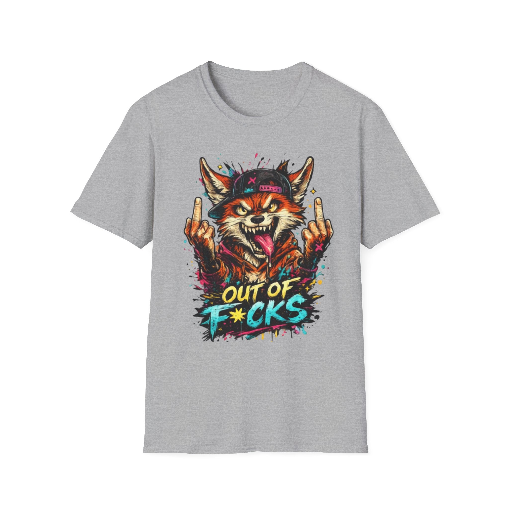 Out of F*cks Fox T-Shirt — Edgy Graphic Streetwear Tee