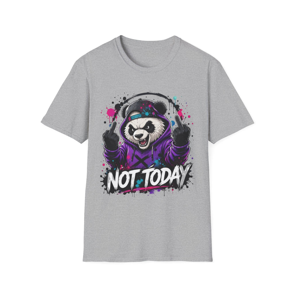 Not Today Panda T-Shirt — Edgy Streetwear Graphic Tee with Headphones