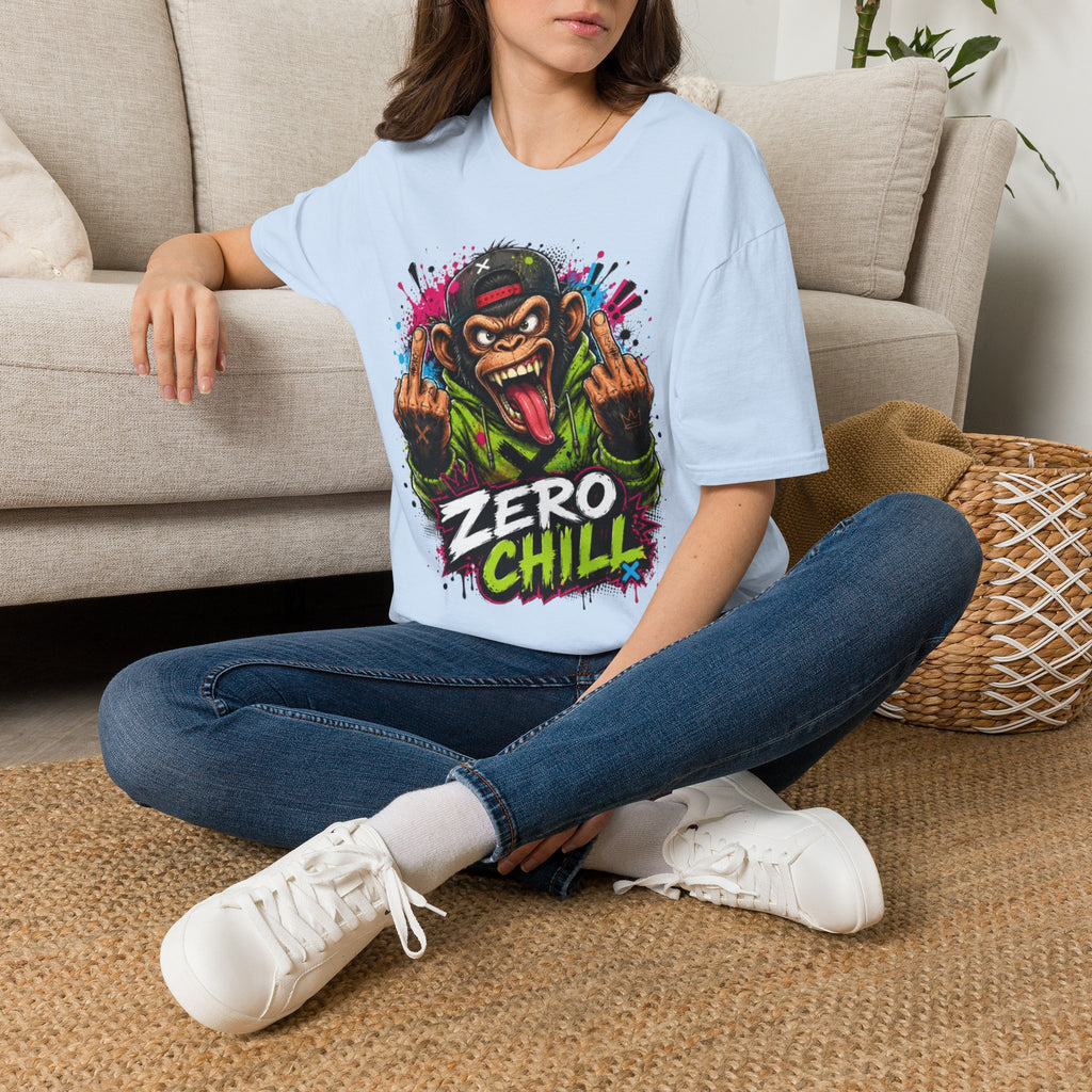 T-Shirt — 'Zero Chill' Angry Monkey Graphic Tee