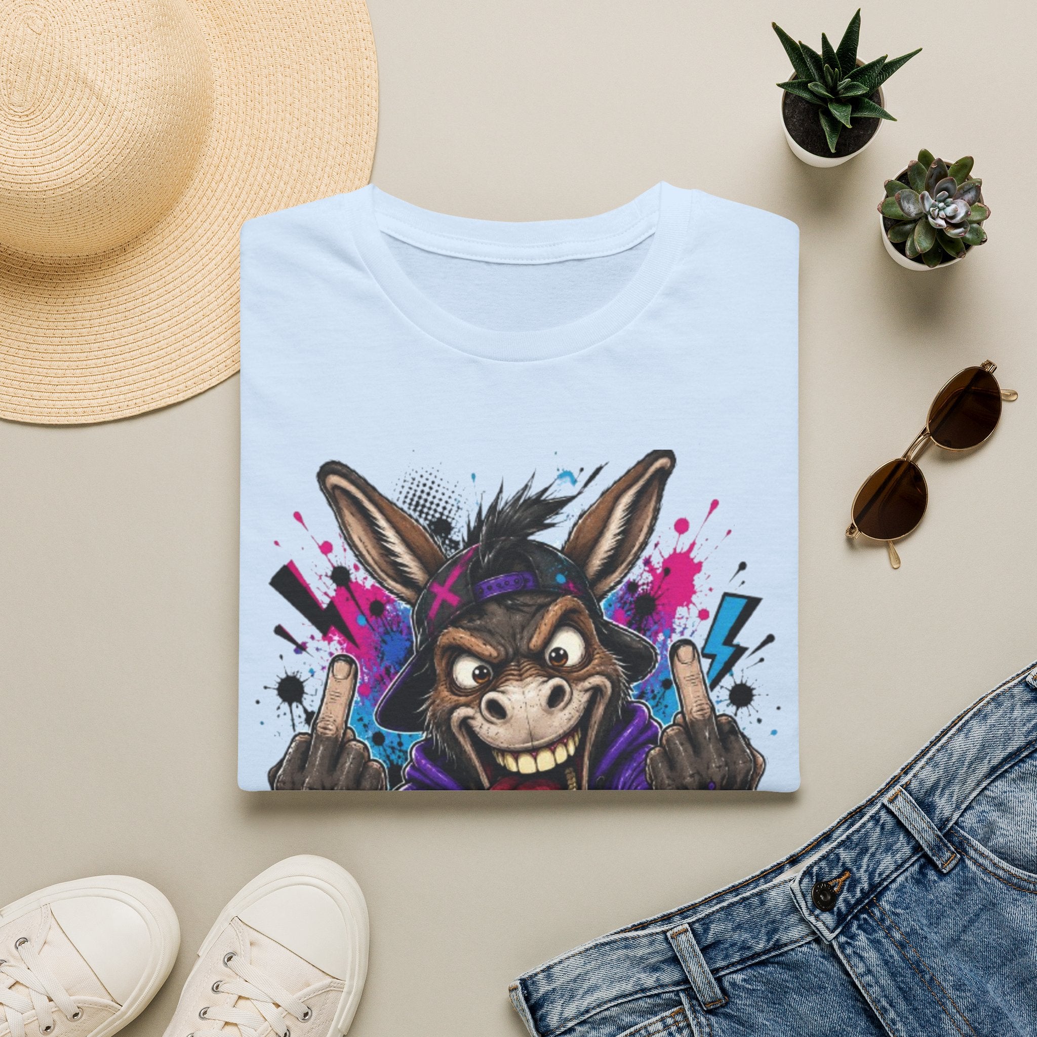 Donkey Mode Graphic T‑Shirt — Funny Donkey Face Streetwear Tee