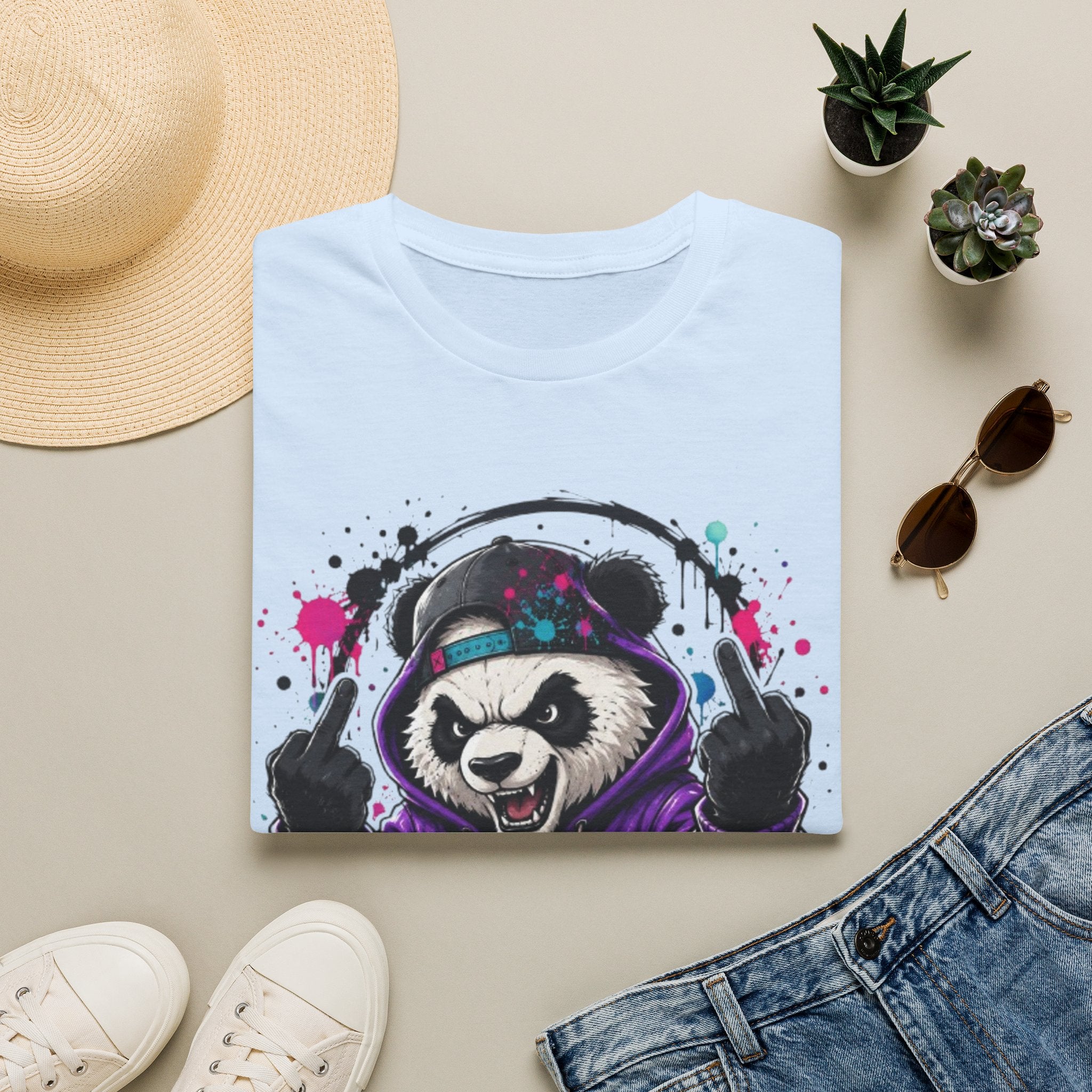 Not Today Panda T-Shirt — Edgy Streetwear Graphic Tee with Headphones