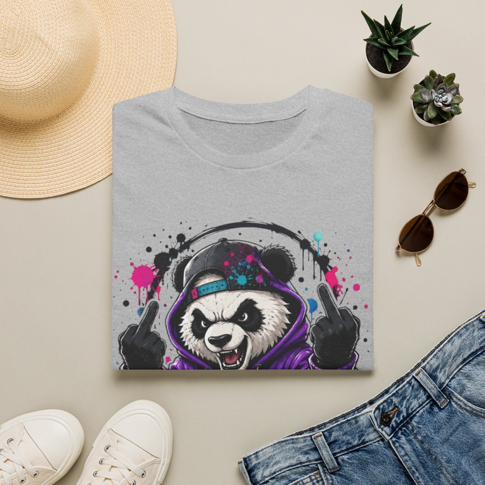 Not Today Panda T-Shirt — Edgy Streetwear Graphic Tee with Headphones