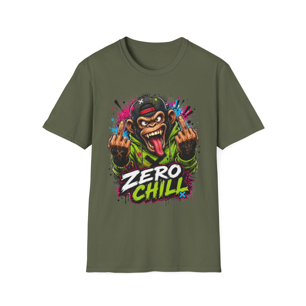 T-Shirt — 'Zero Chill' Angry Monkey Graphic Tee