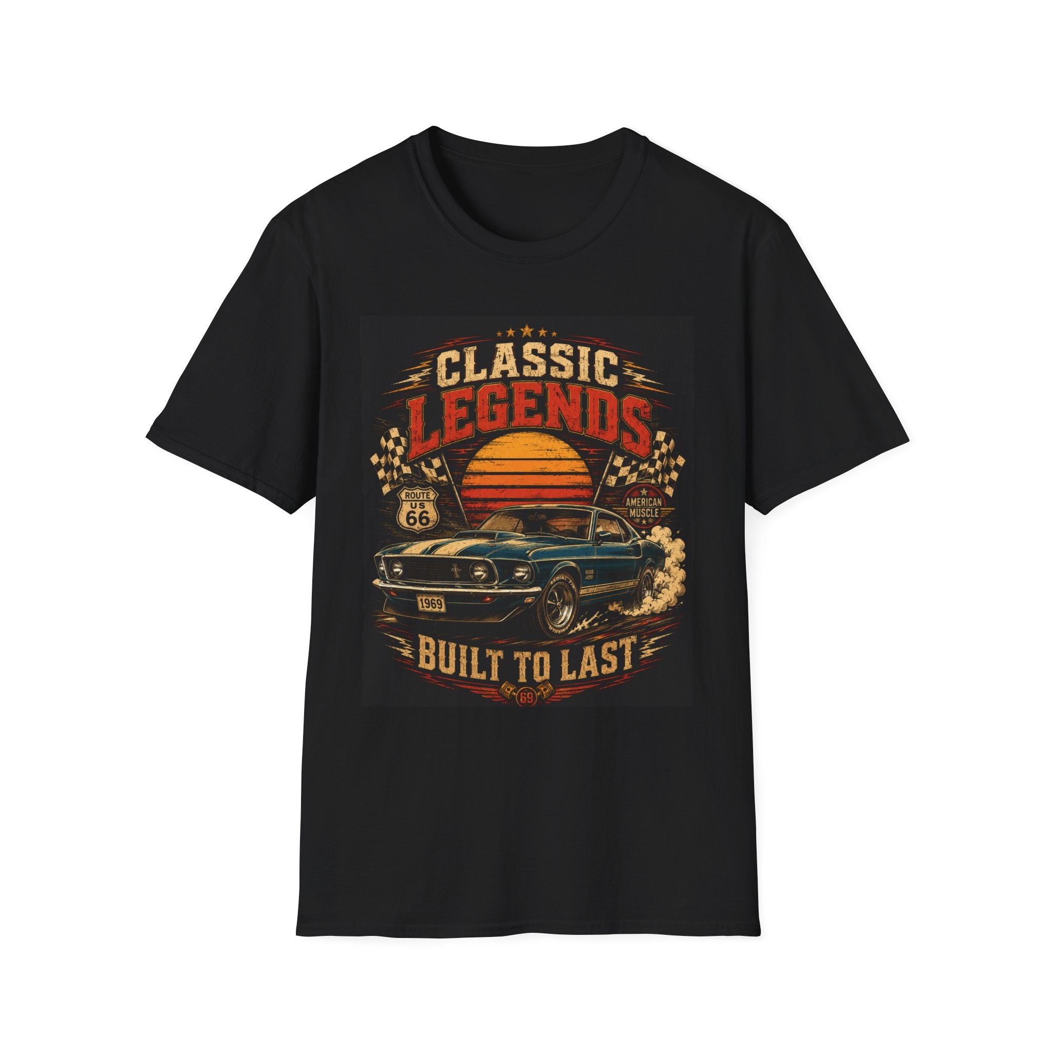 Classic Legends Car T-Shirt — "Built to Last" Vintage Muscle Tee