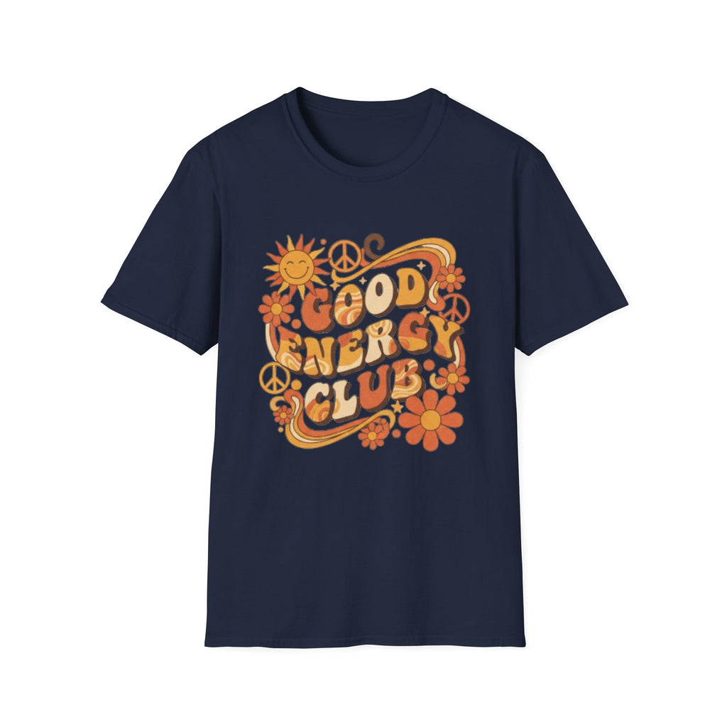 Good Energy Retro Tee — 70s Sunshine Peace Floral Graphic T-Shirt
