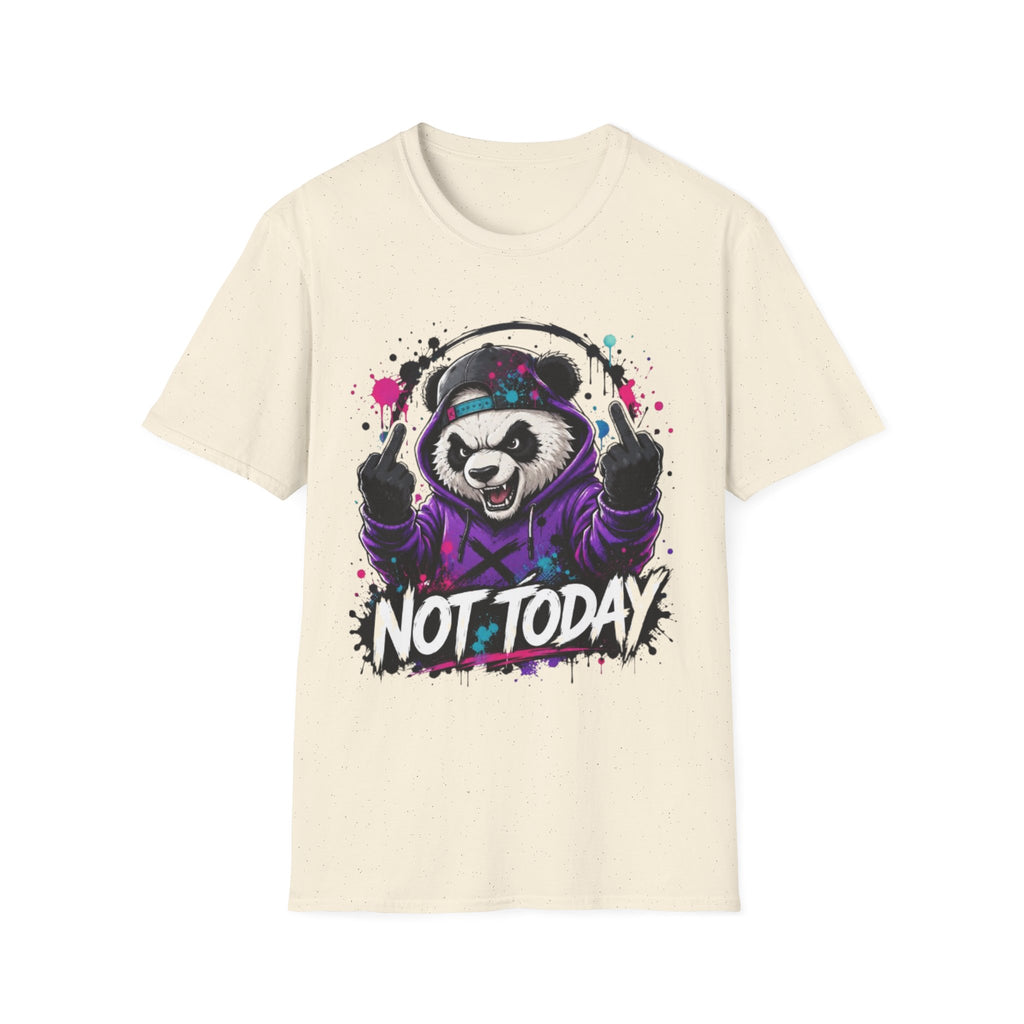 Not Today Panda T-Shirt — Edgy Streetwear Graphic Tee with Headphones