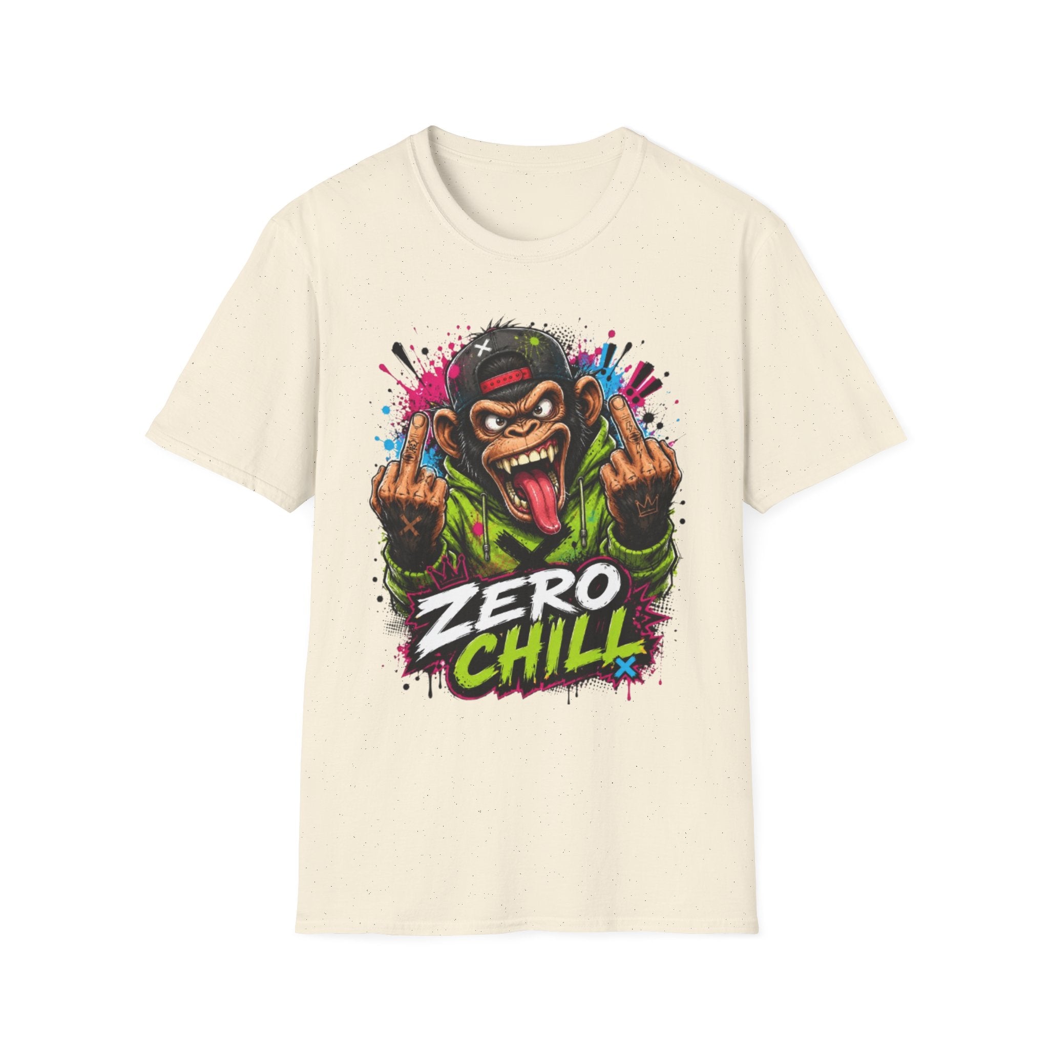T-Shirt — 'Zero Chill' Angry Monkey Graphic Tee