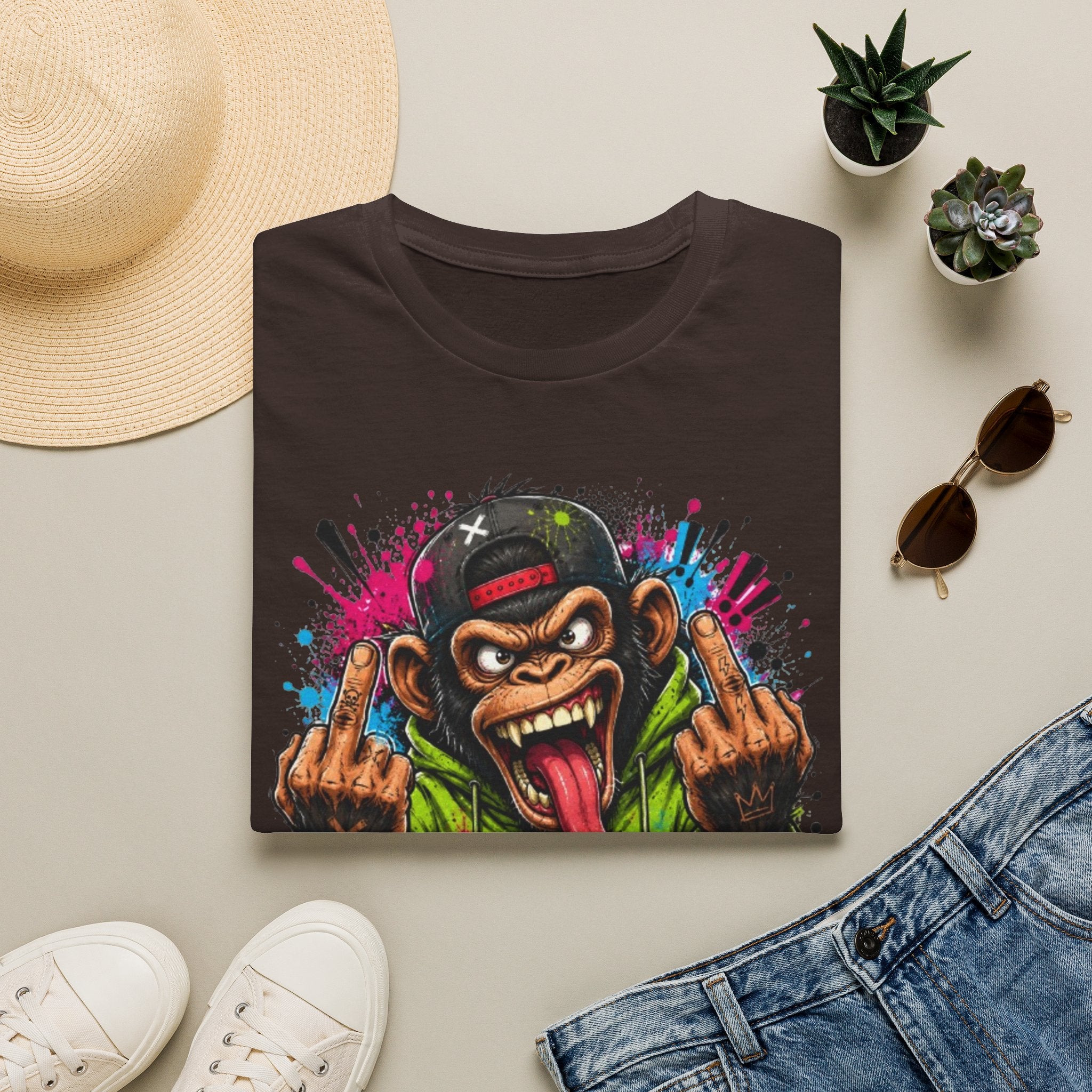 T-Shirt — 'Zero Chill' Angry Monkey Graphic Tee