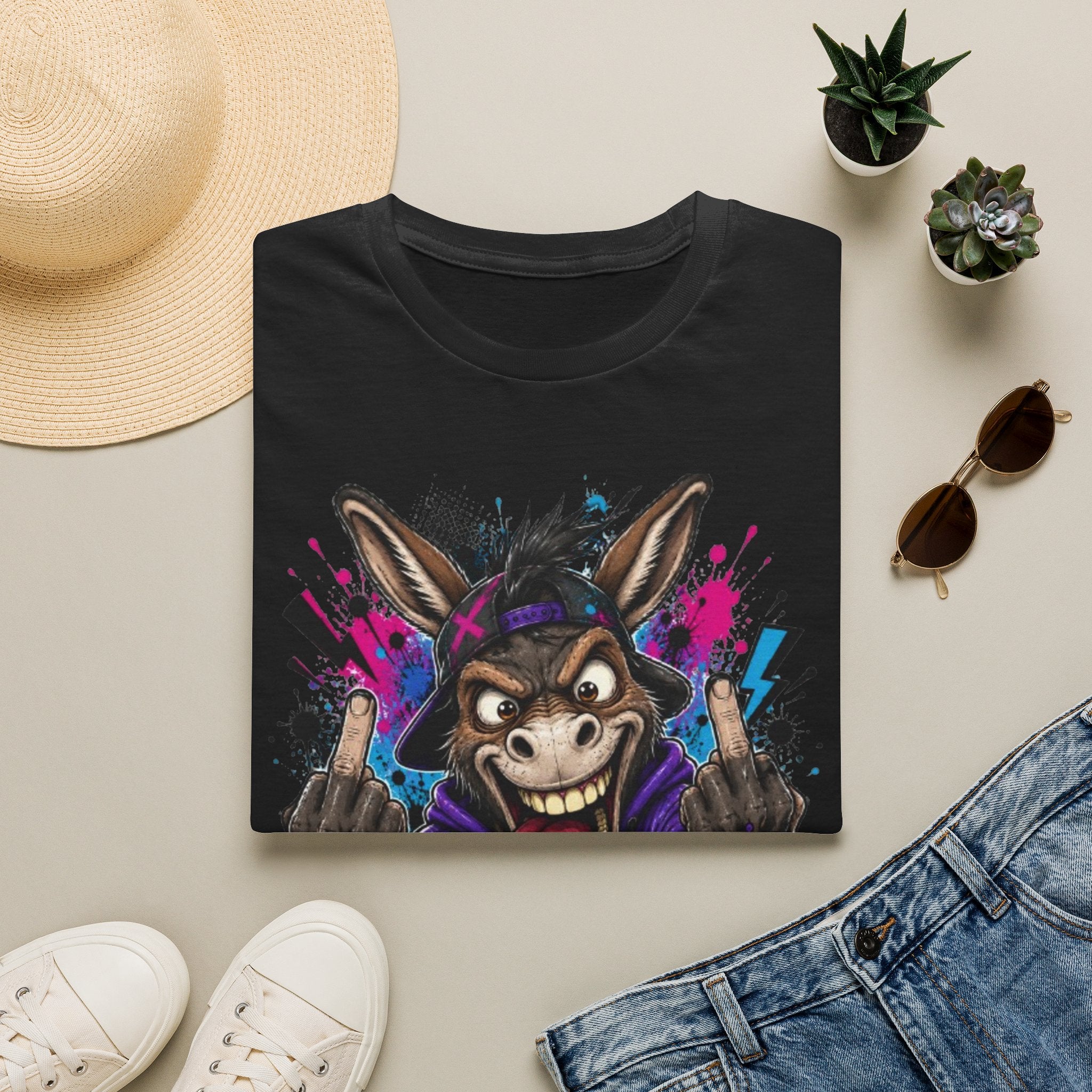 Donkey Mode Graphic T‑Shirt — Funny Donkey Face Streetwear Tee