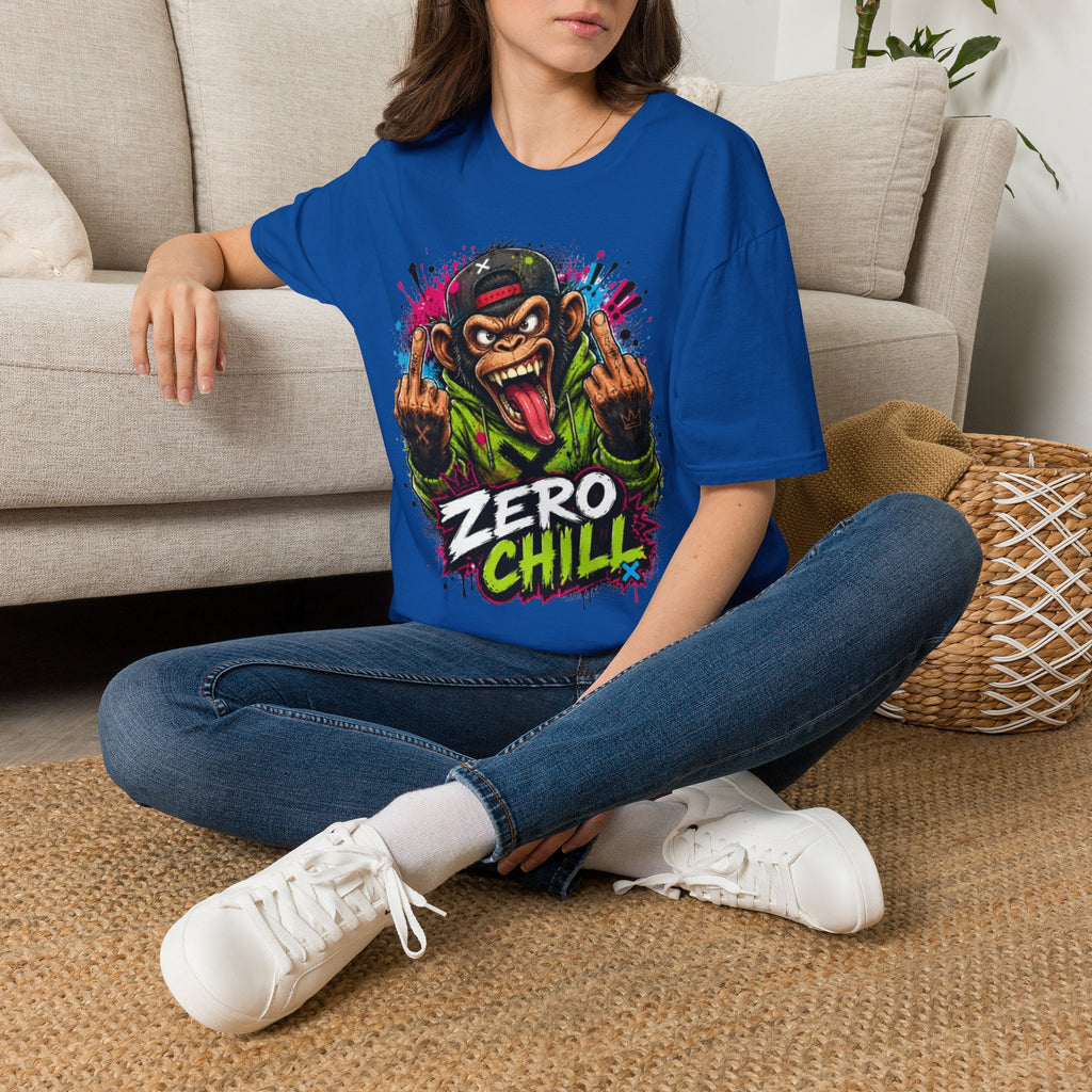 T-Shirt — 'Zero Chill' Angry Monkey Graphic Tee