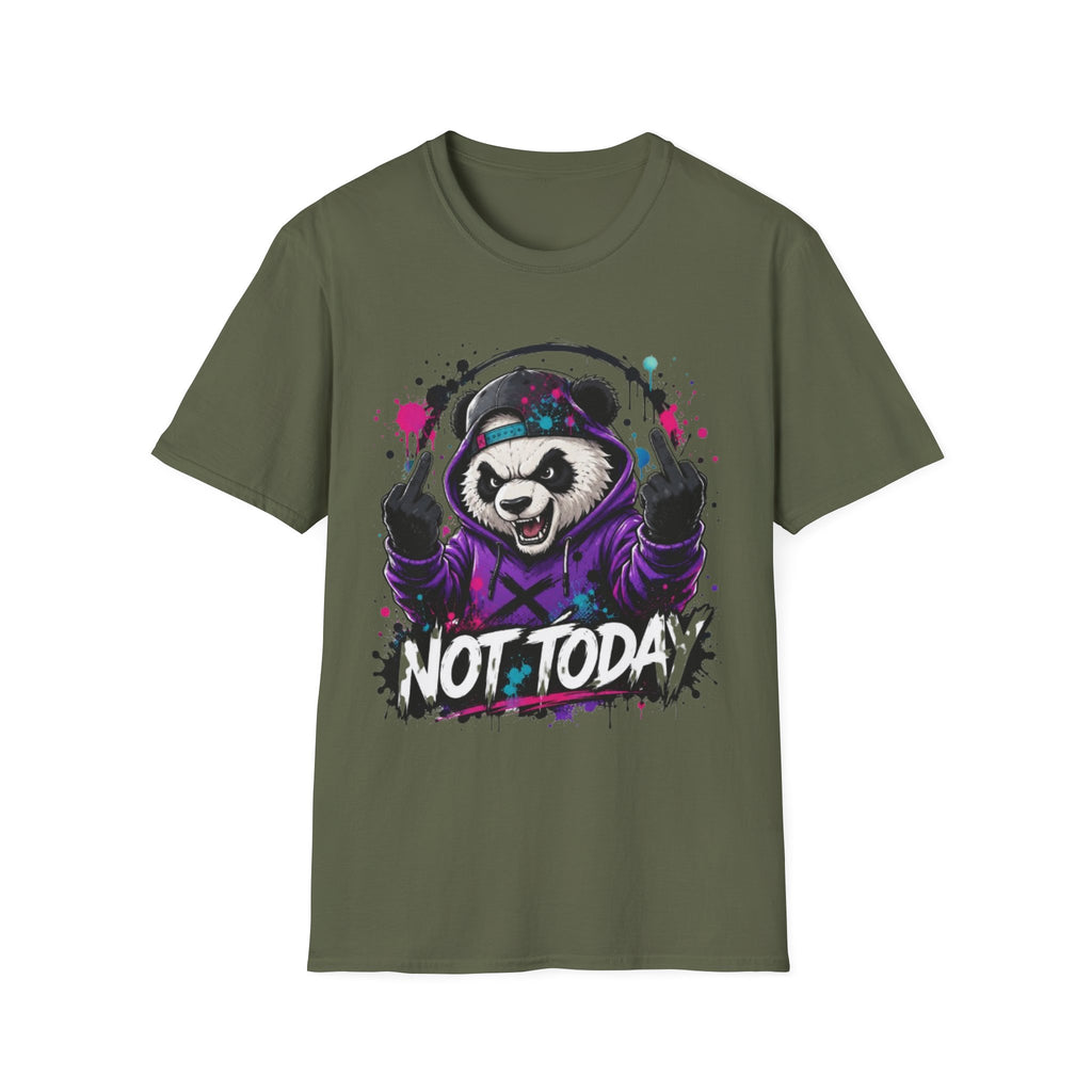 Not Today Panda T-Shirt — Edgy Streetwear Graphic Tee with Headphones
