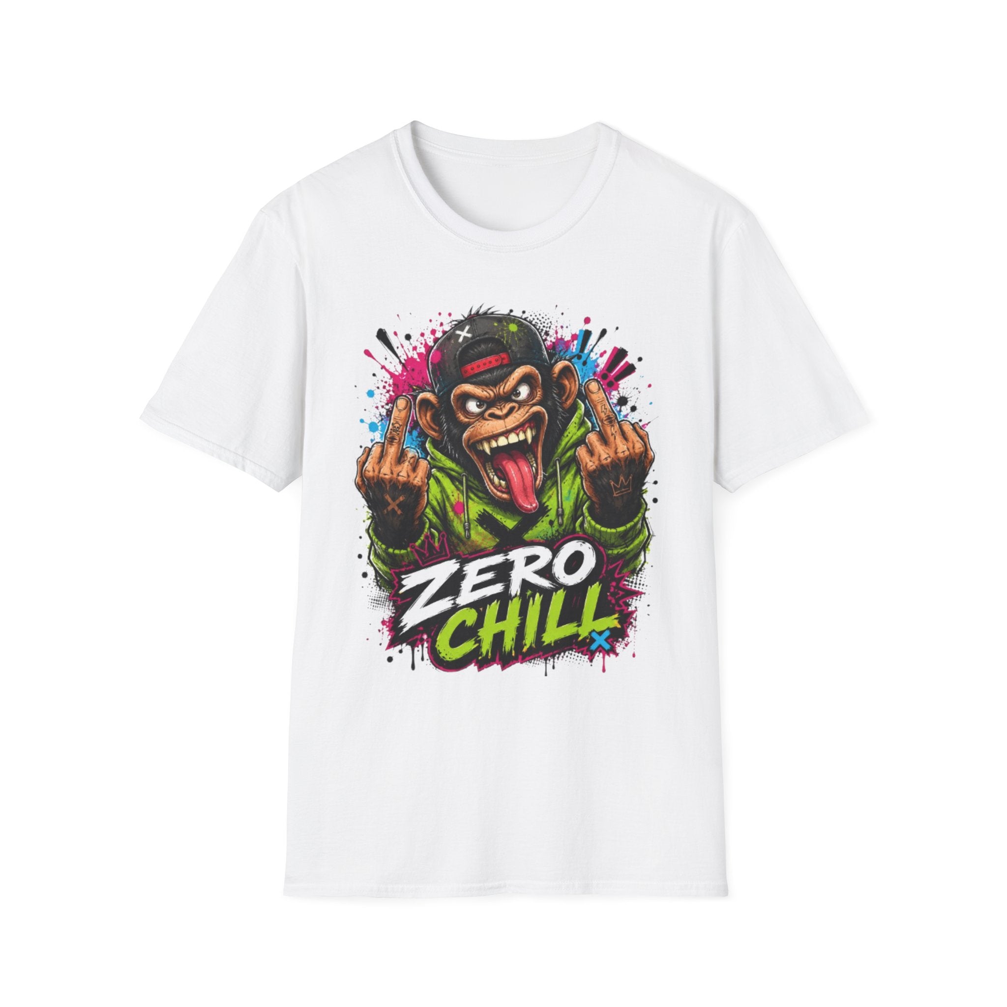 T-Shirt — 'Zero Chill' Angry Monkey Graphic Tee