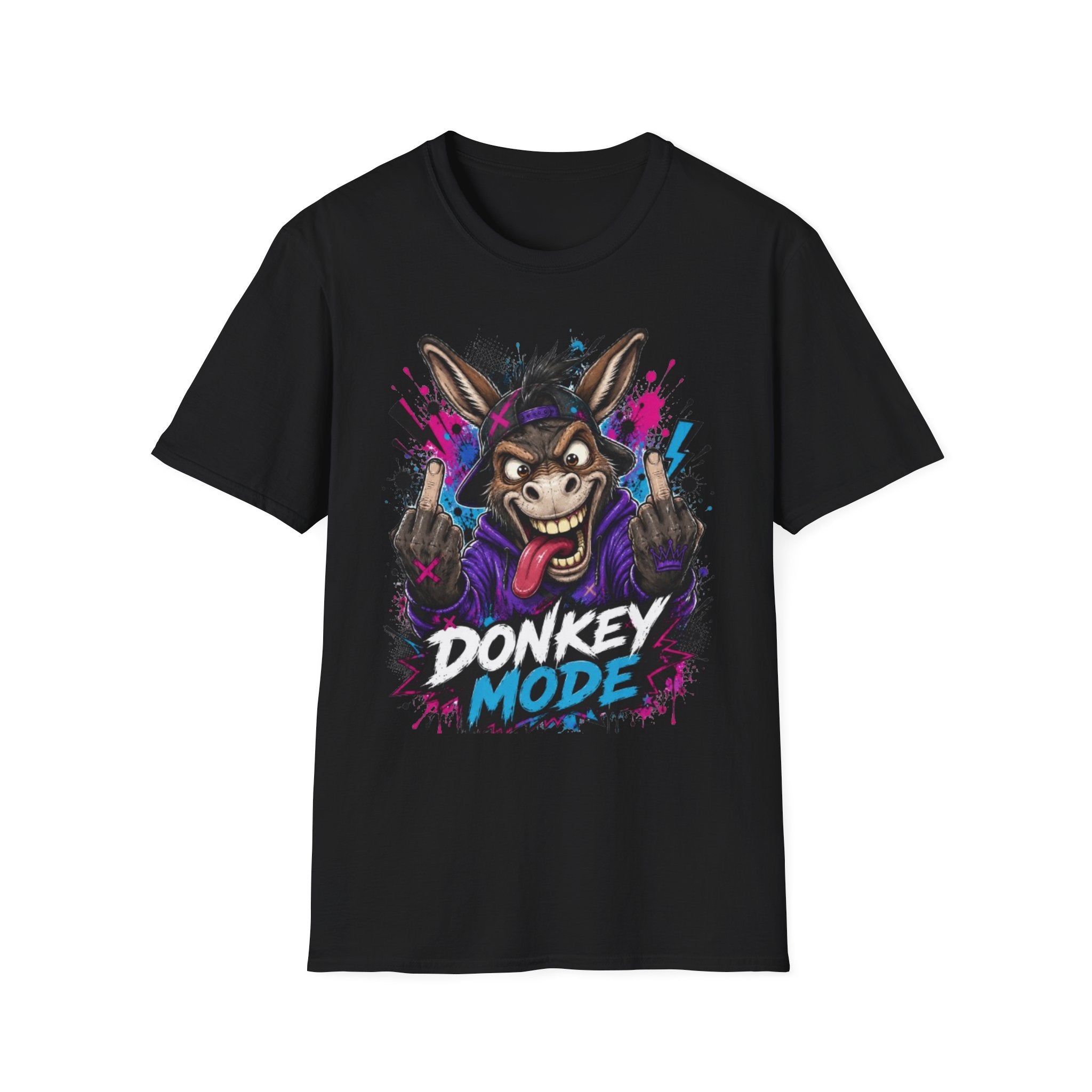 Donkey Mode Graphic T‑Shirt — Funny Donkey Face Streetwear Tee