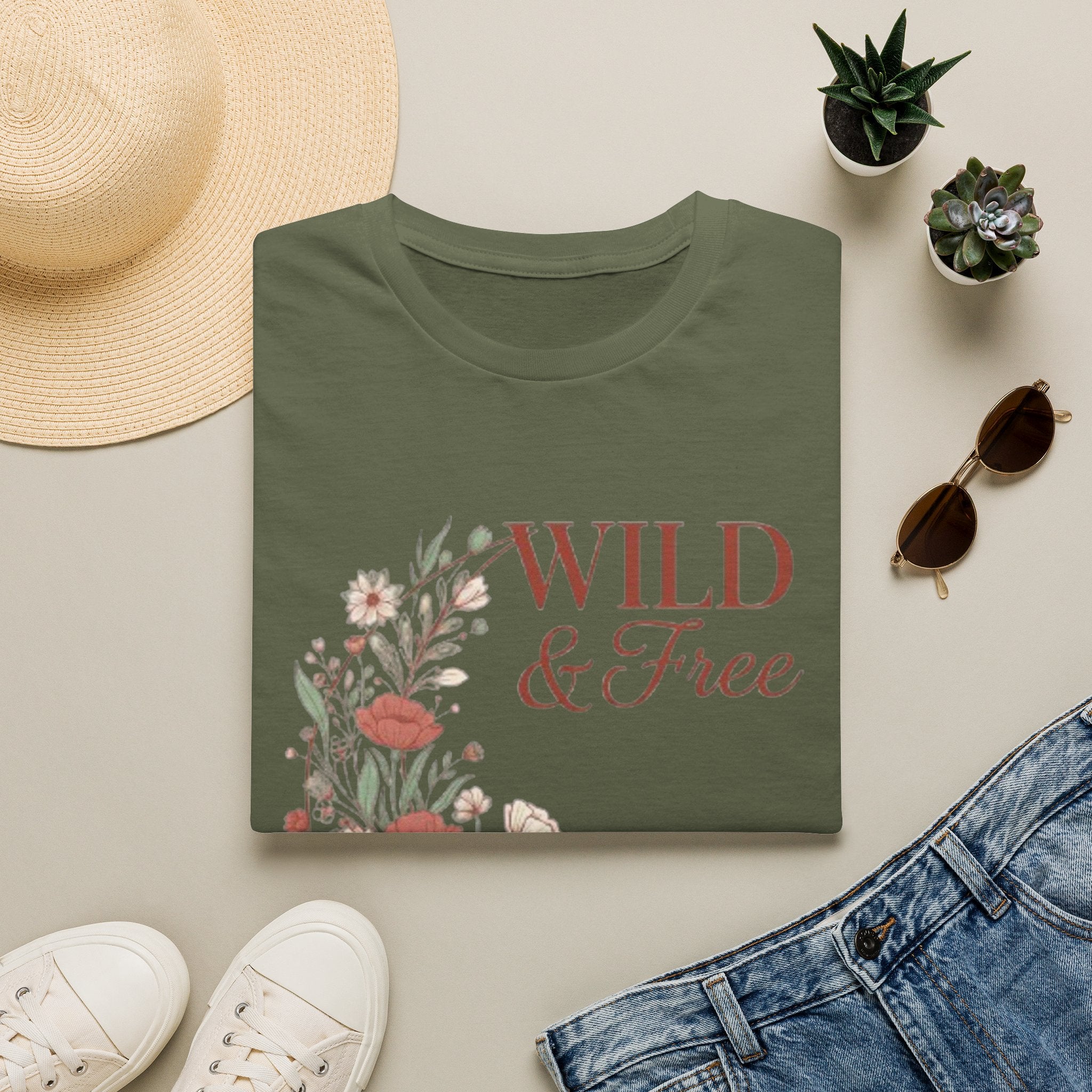 Minimal Floral Chest Tee — 'Be Kind' White T-Shirt