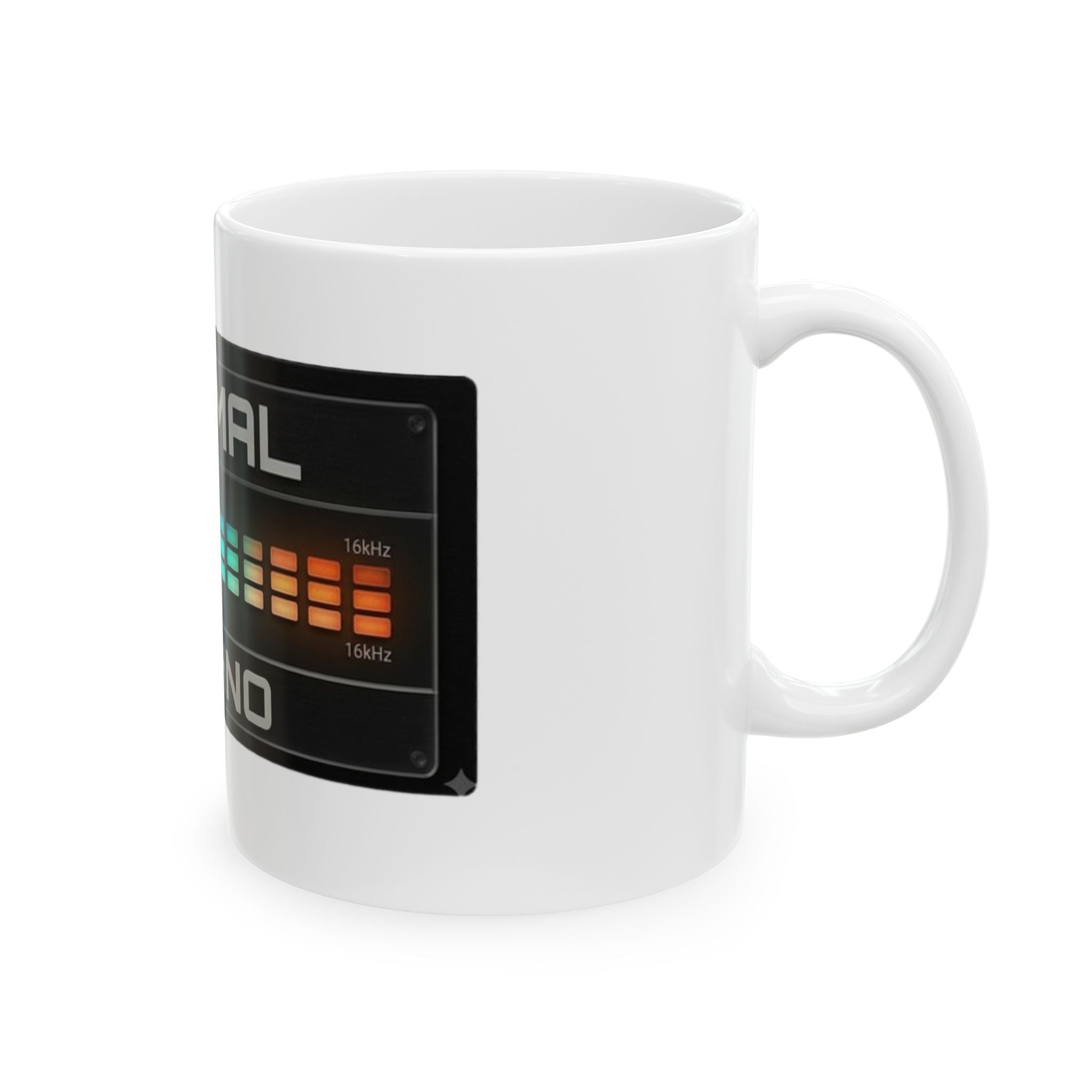 Minimal Techno Ceramic Mug – Color Equalizer Music Lover Coffee Cup (11oz & 15oz)