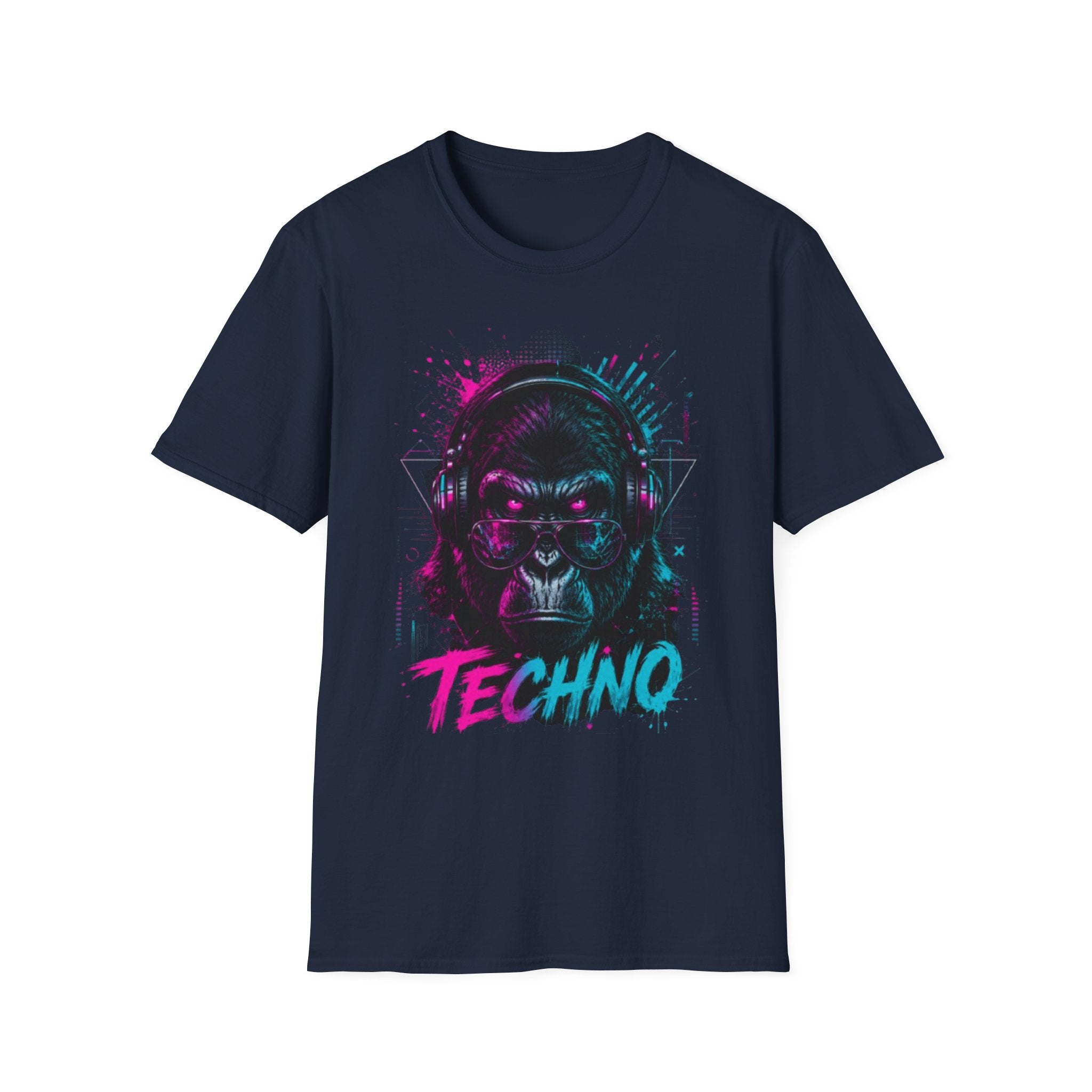 Techno Gorilla T‑Shirt — Neon DJ Ape Graphic Tee