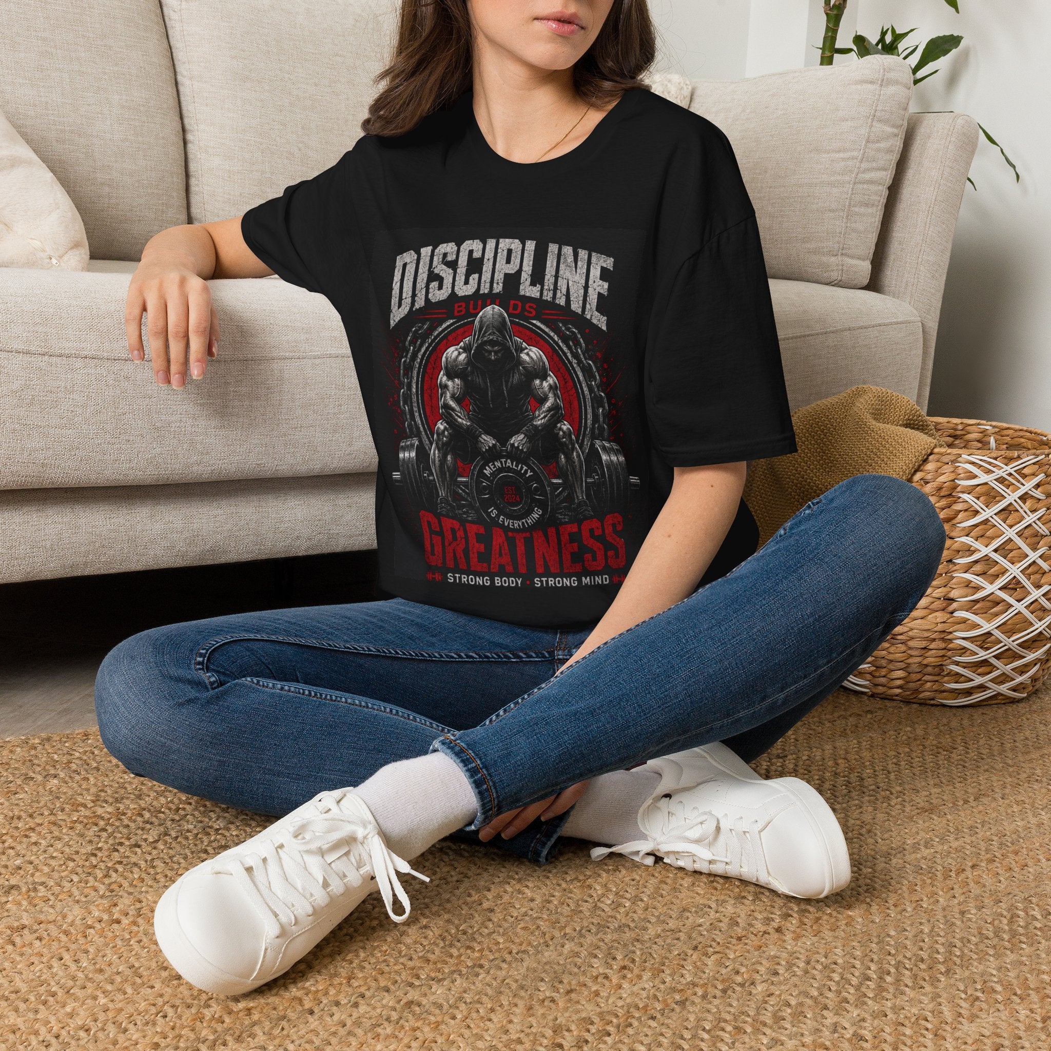 Discipline Builds Greatness T-Shirt — Motivational Gym Workout Tee