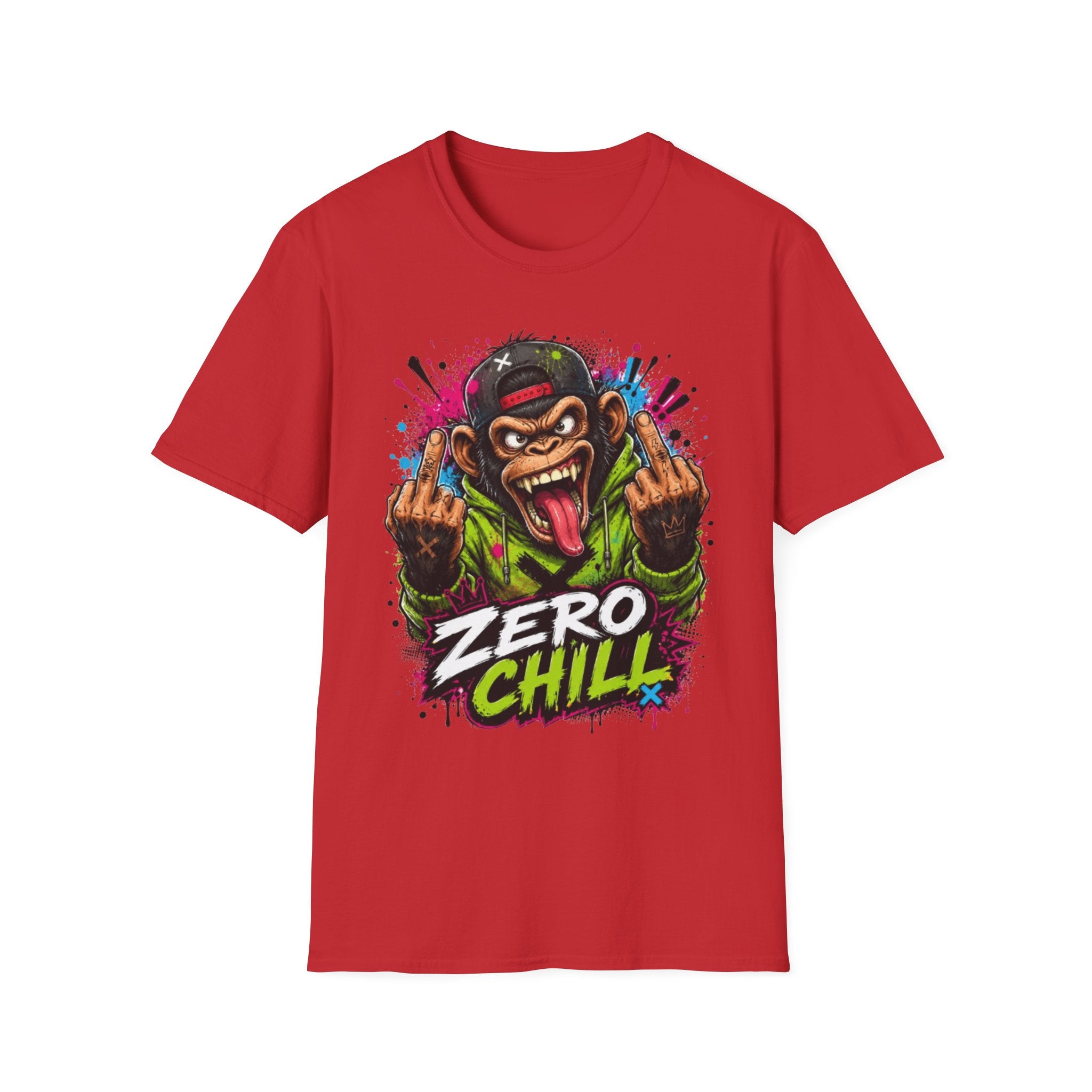 T-Shirt — 'Zero Chill' Angry Monkey Graphic Tee