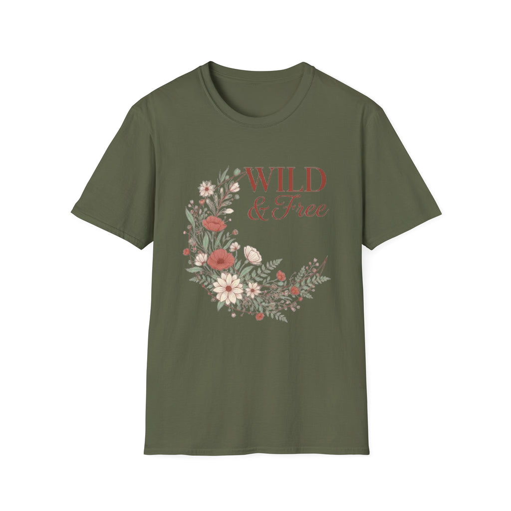 Minimal Floral Chest Tee — 'Be Kind' White T-Shirt