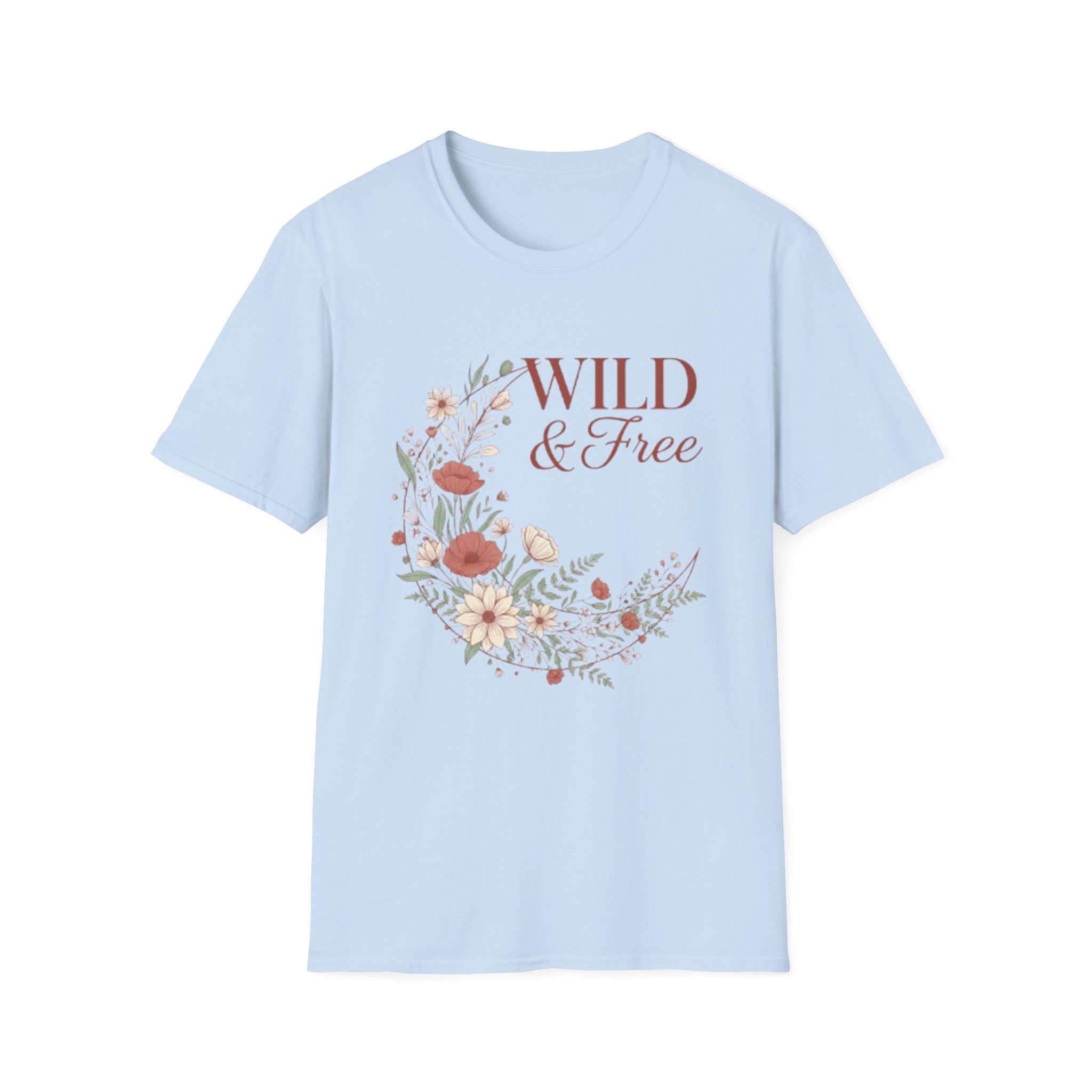 Minimal Floral Chest Tee — 'Be Kind' White T-Shirt
