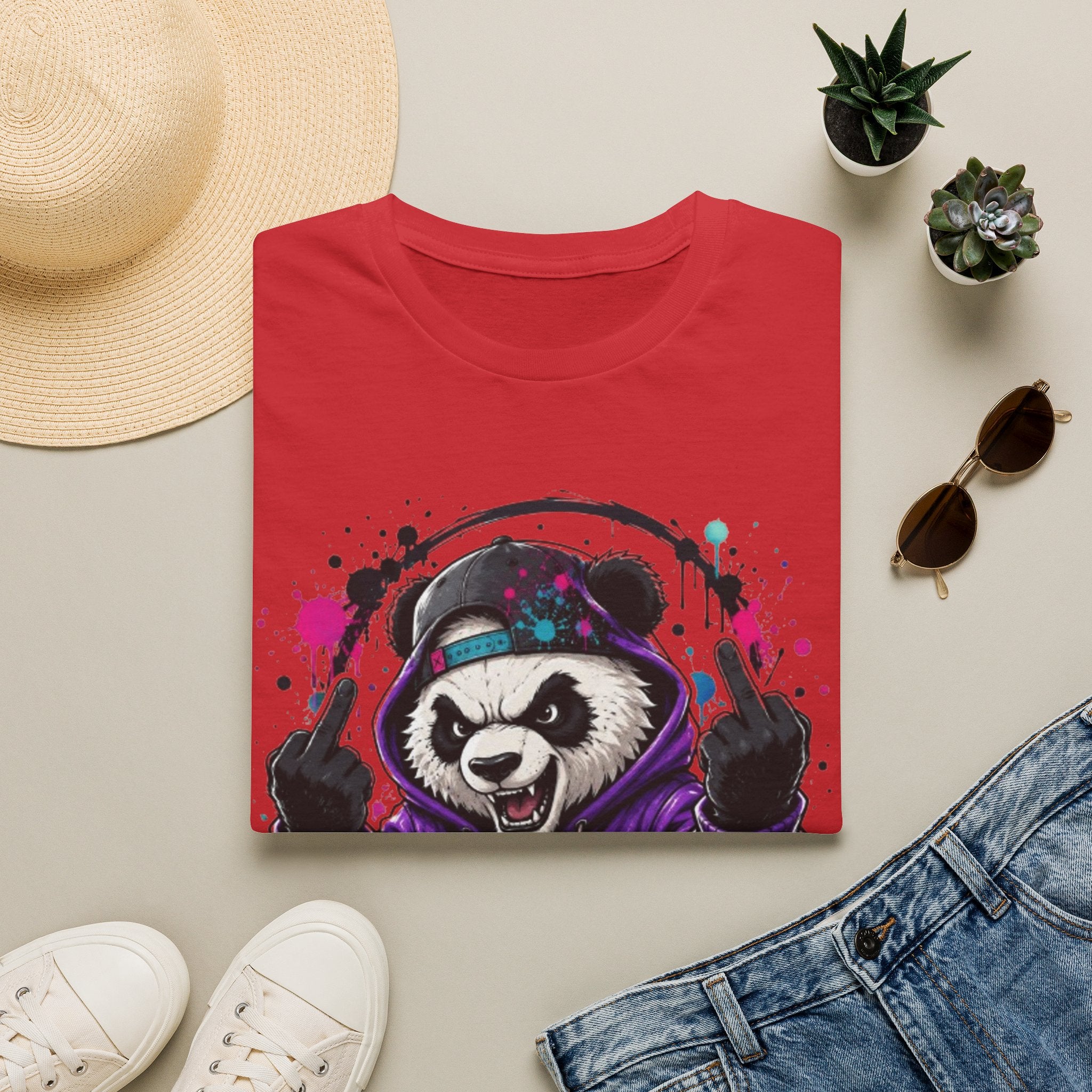 Not Today Panda T-Shirt — Edgy Streetwear Graphic Tee with Headphones