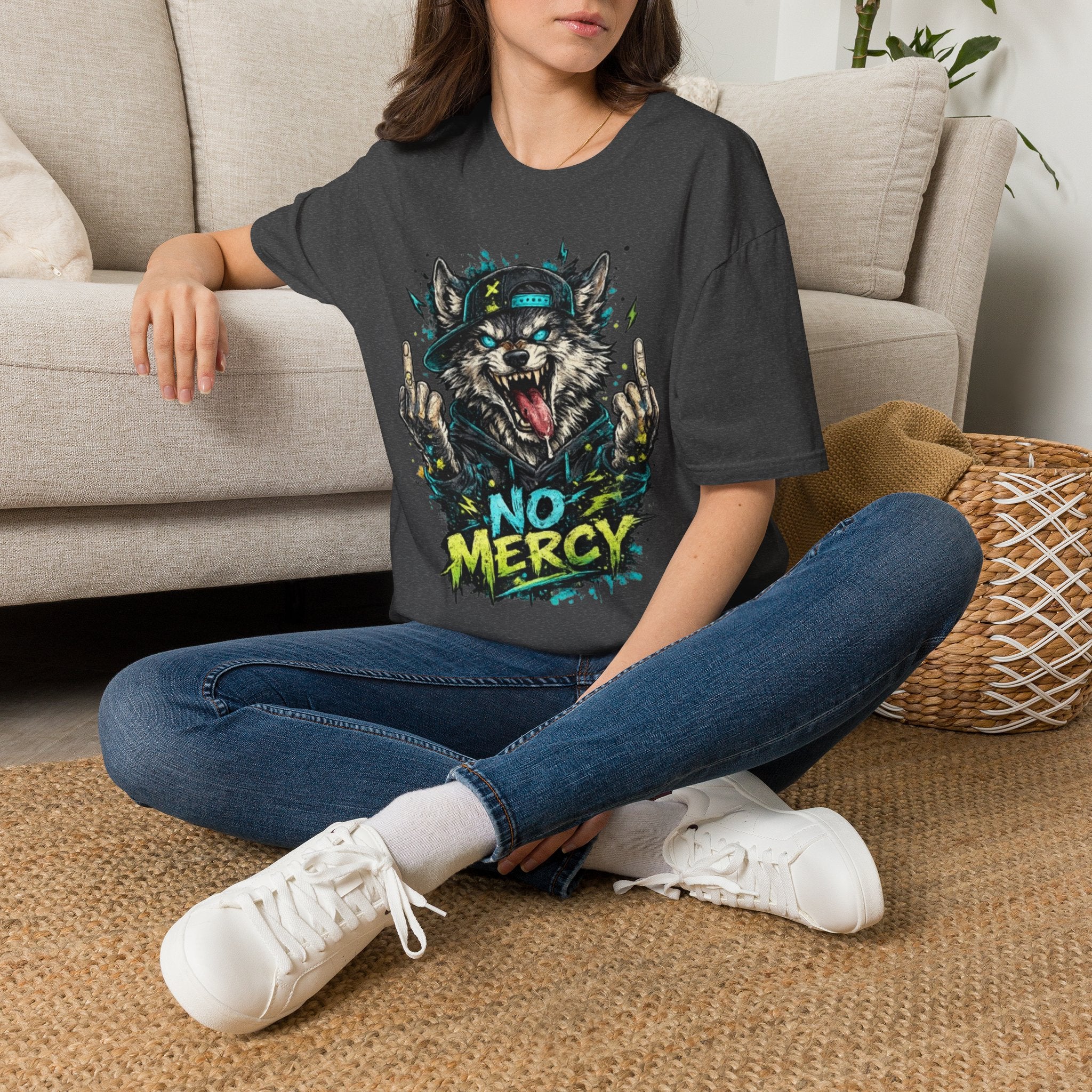 Wolf Graphic Tee — 'No Mercy' Streetwear T-Shirt