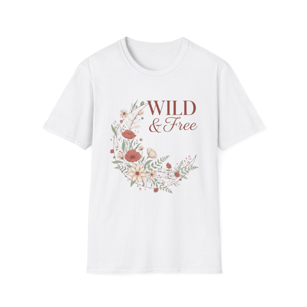 Minimal Floral Chest Tee — 'Be Kind' White T-Shirt