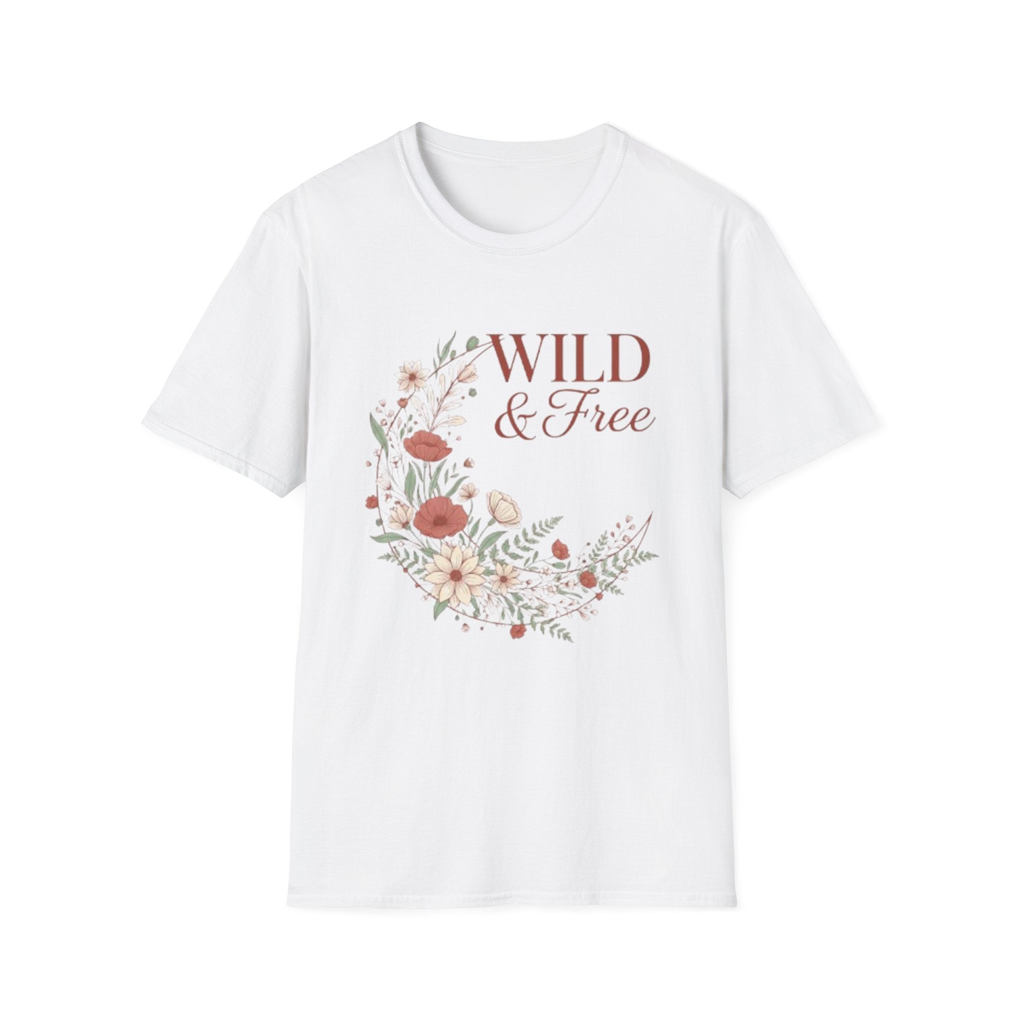Minimal Floral Chest Tee — 'Be Kind' White T-Shirt