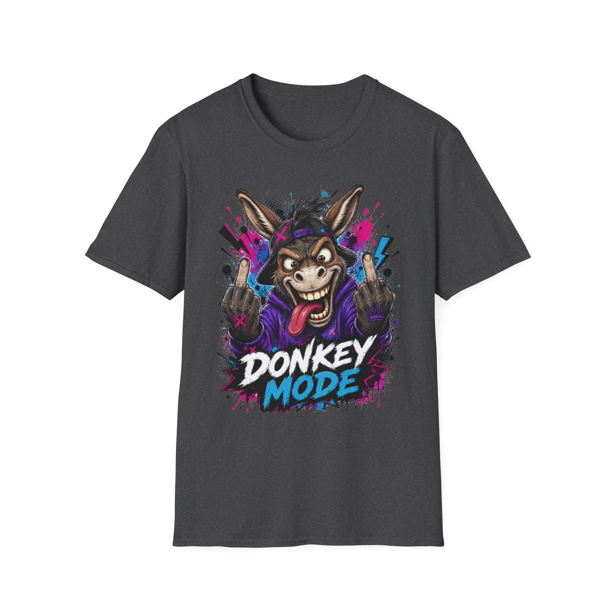 Donkey Mode Graphic T‑Shirt — Funny Donkey Face Streetwear Tee