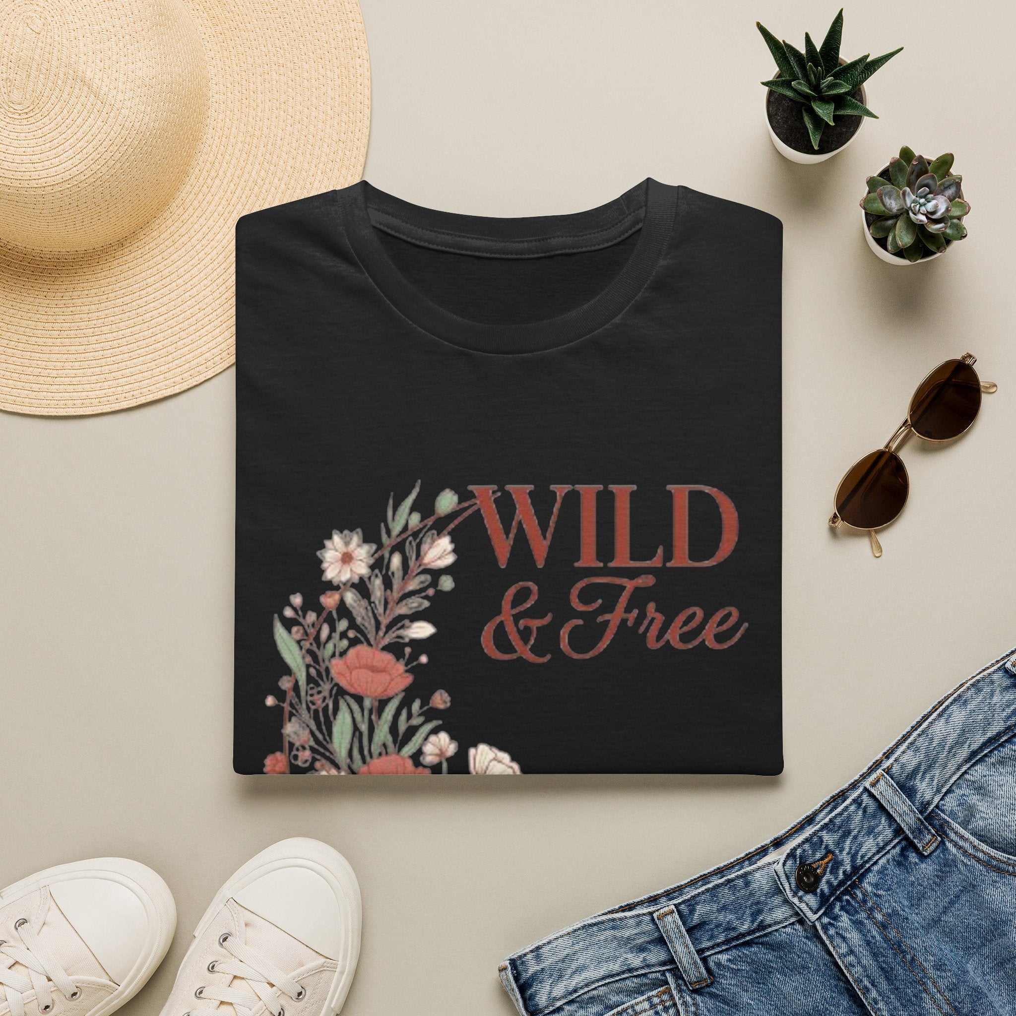 Minimal Floral Chest Tee — 'Be Kind' White T-Shirt