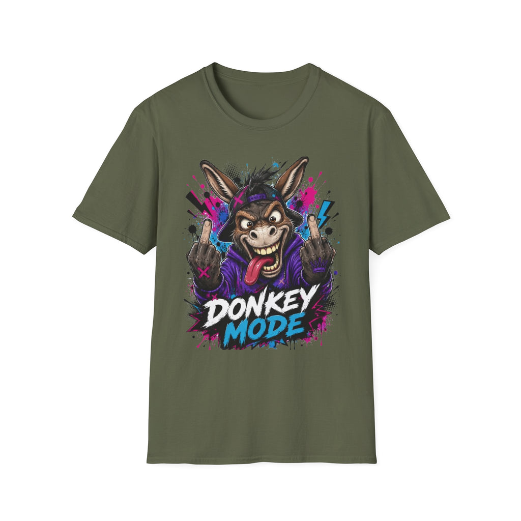 Donkey Mode Graphic T‑Shirt — Funny Donkey Face Streetwear Tee