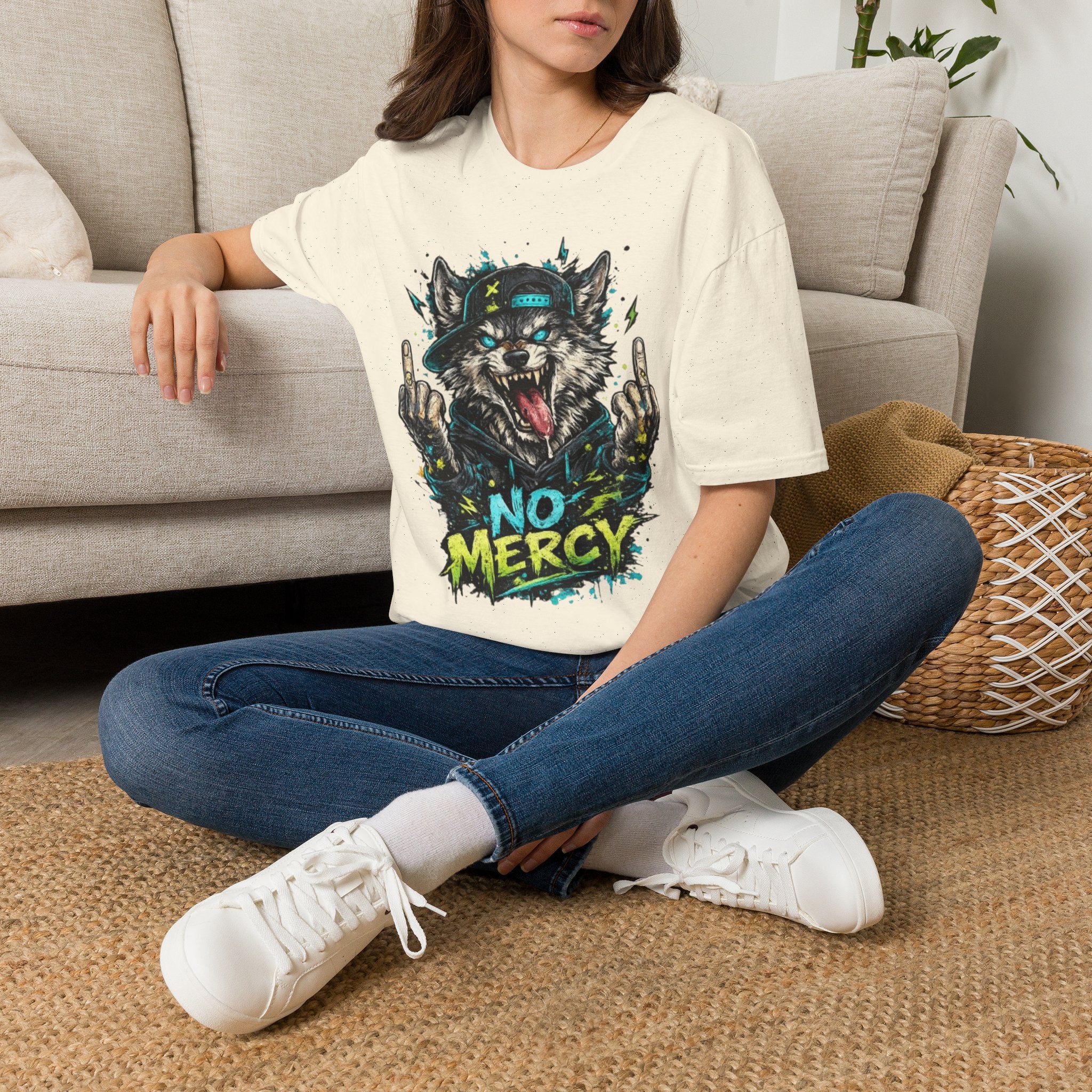 Wolf Graphic Tee — 'No Mercy' Streetwear T-Shirt